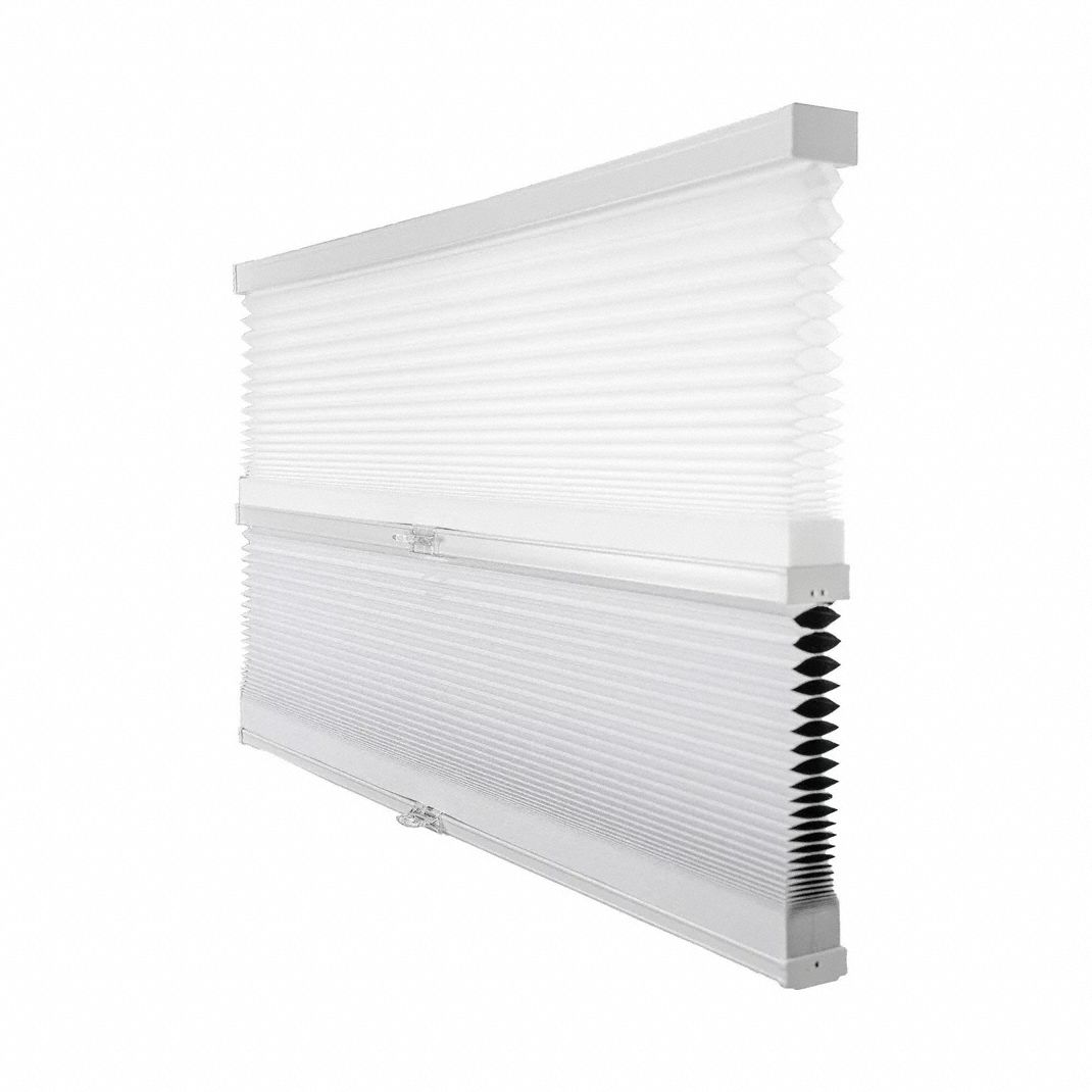 Day/Night Cordless Cellular Shade: Light Filtering, 48 in Ht, 36 in Wd, White, PVC