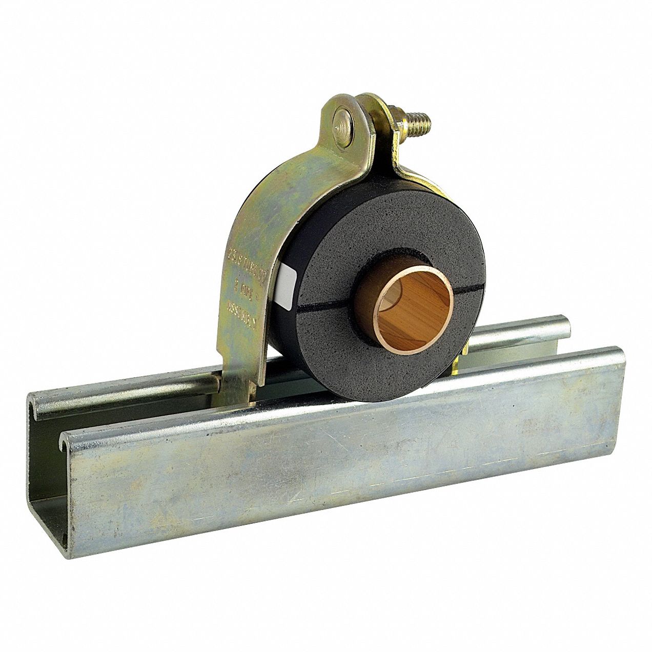 Insulated Strut Clamp: Zinc-Plated Steel, For 1/2 in Pipe, For 3/4 in Copper Tube