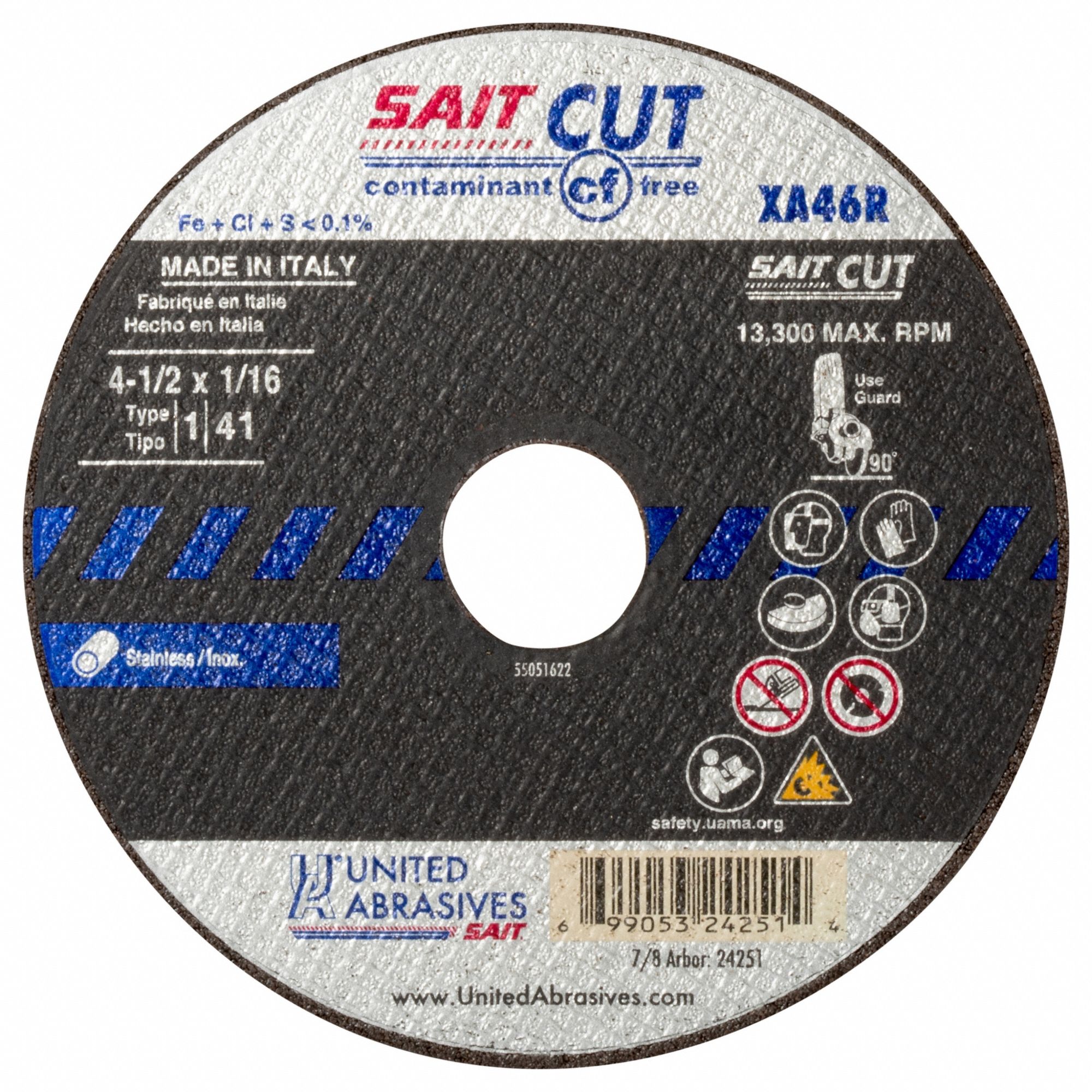 sait-type-1-4-1-2-x-1-16-x-7-8-abrasive-cut-off-wheel-5lue4