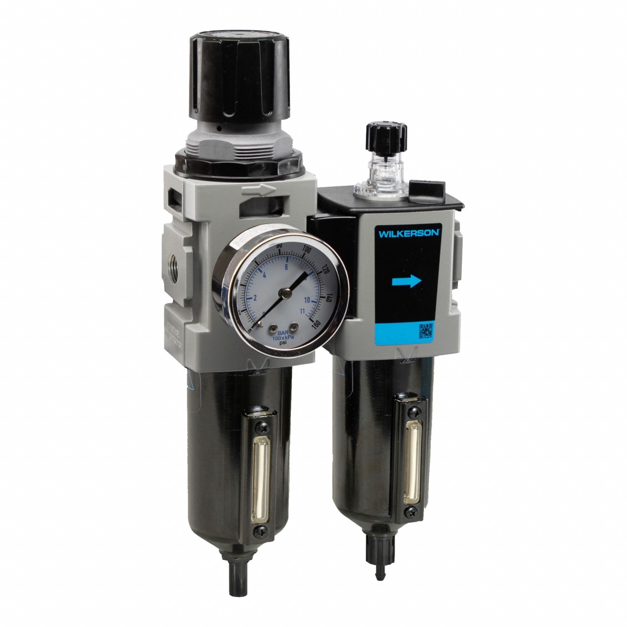 Filter/Regulator/Lubricator: 3/8 in NPT, 70 scfm, 250 psig Max Op Pressure, 5 micron
