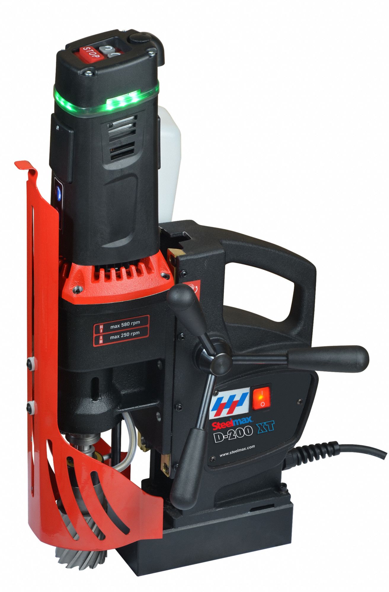 Drill Press: 160 RPM – 580 RPM, Electric Magnet, 7 1/2 in Drill Travel, 115V AC