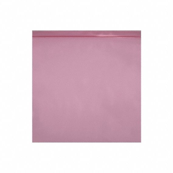 Reclosable Anti-Static Bag: 4 mil Thick, 18 in Wd, 24 in Lg, Flat Pack, Poly, 250 PK