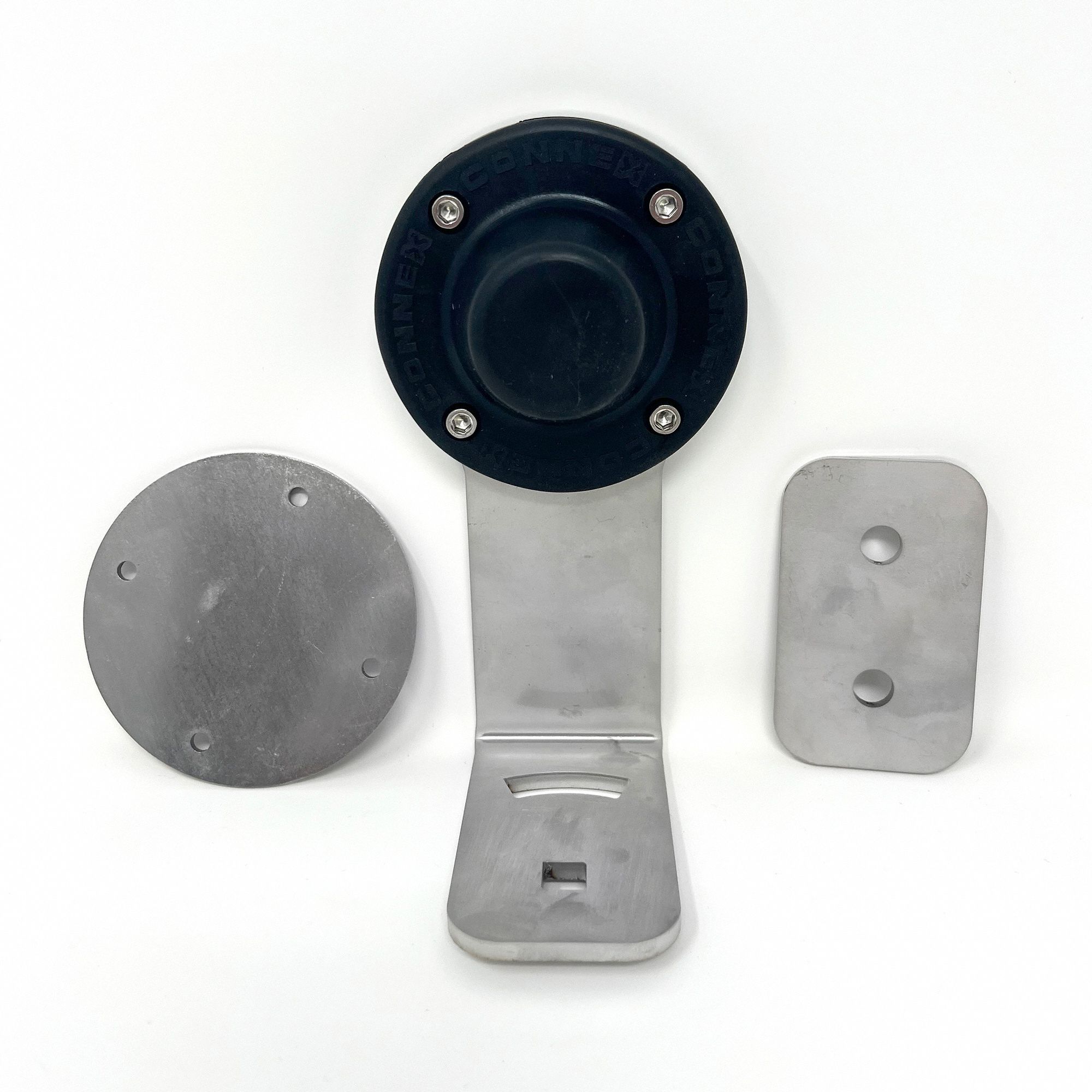 Magnetic Door Holder: Floor - Mounted, Stainless Steel