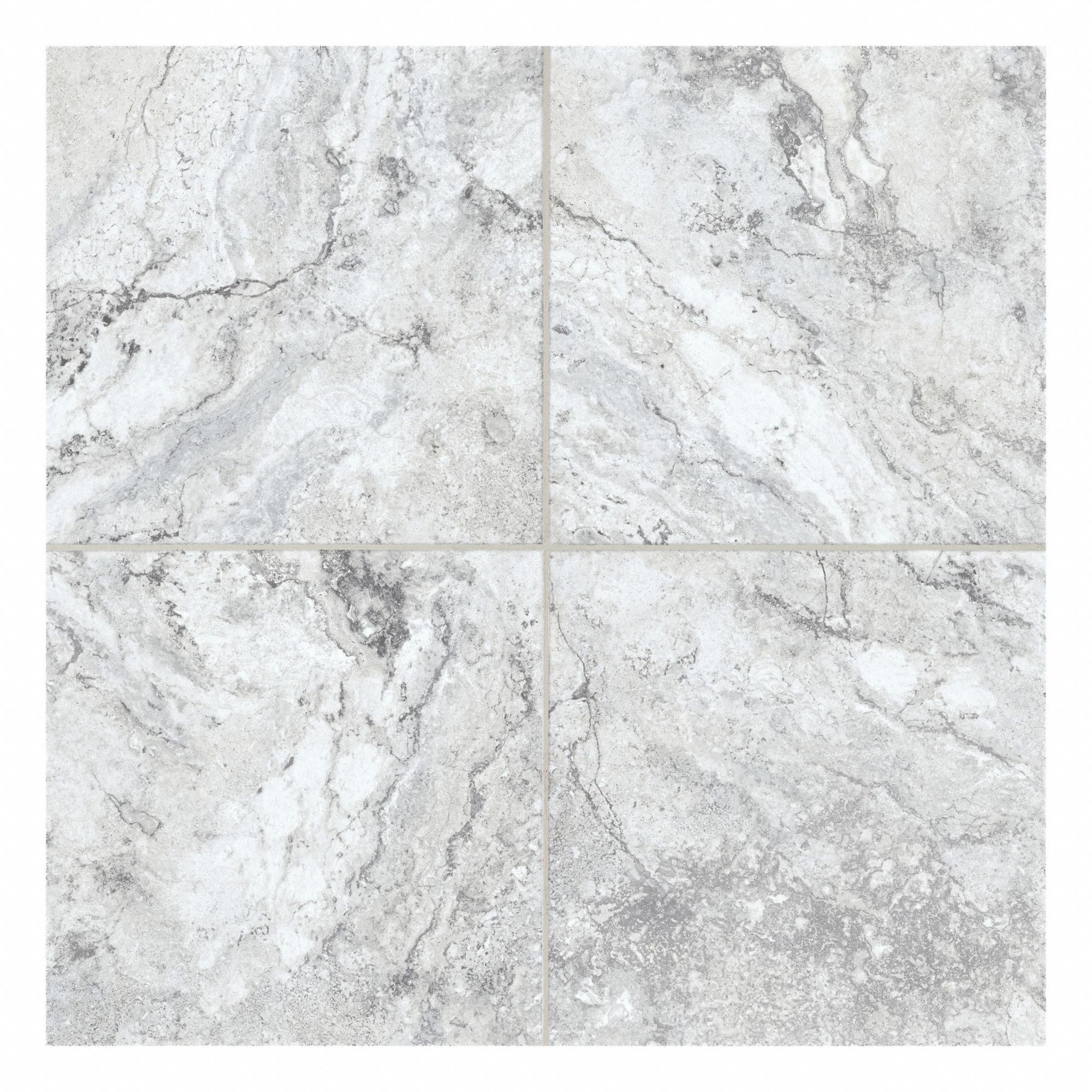 Floor Tiles: White, Gravity, 16 in Tile Wd, 24.89 sq ft Coverage Area, Embossed
