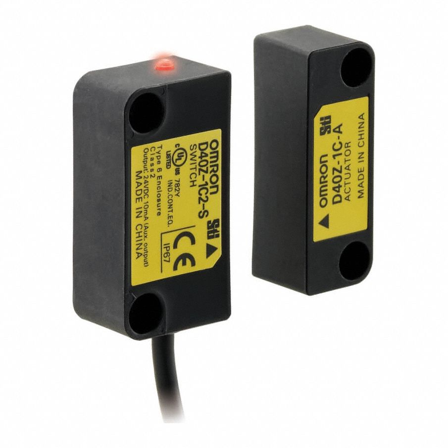 Door Switch: 0.67 in x 0.63 in