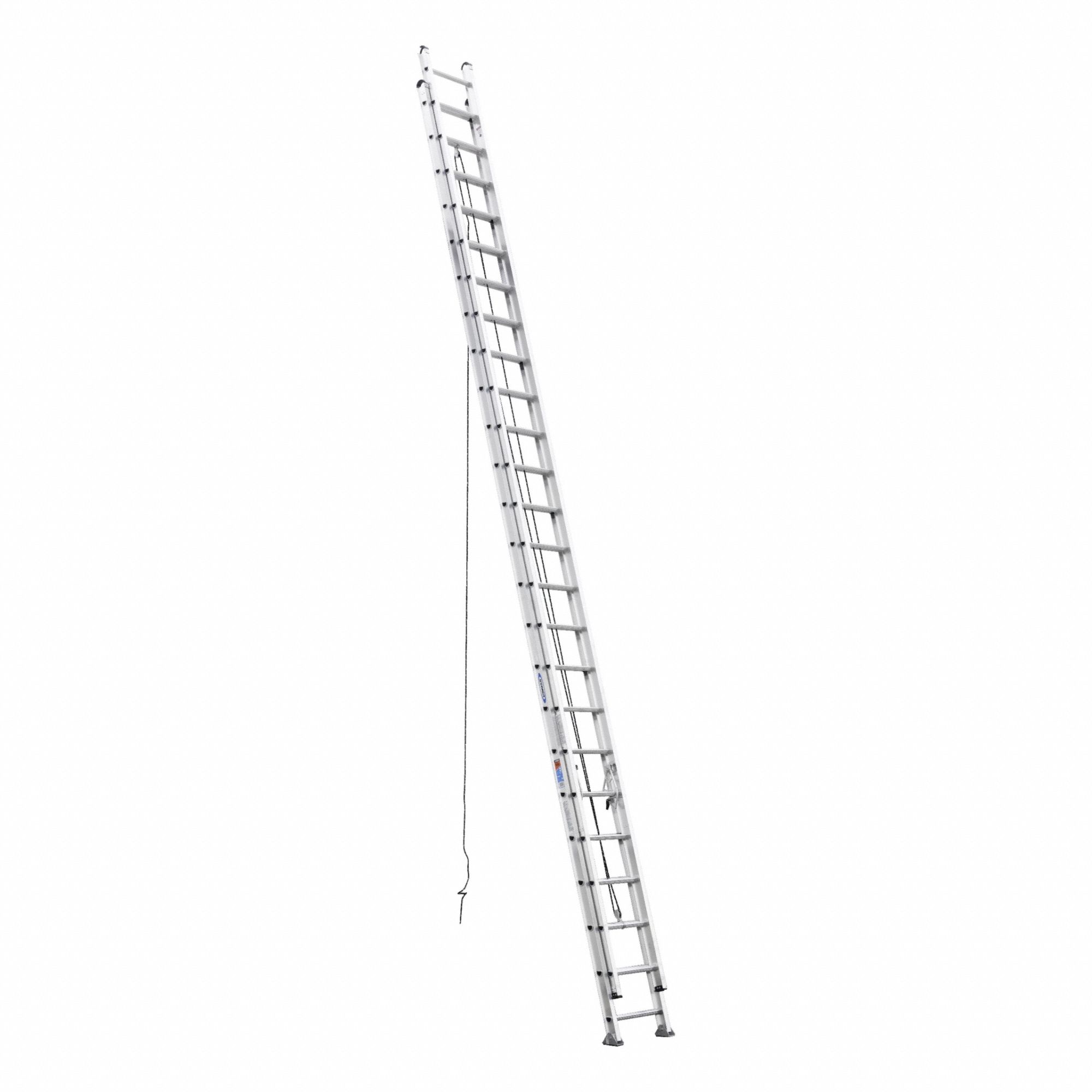 EXTENSION LADDER, 48 FT LADDER SIZE, ALUMINUM, 300 LB LOAD CAPACITY, 143 LB W, 2 SECTIONS