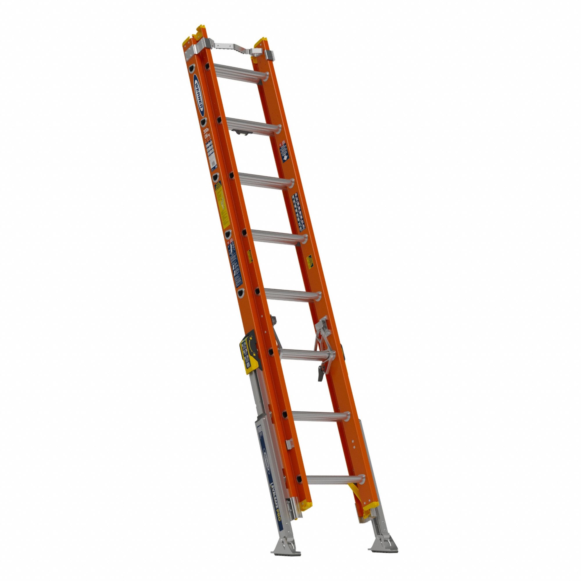 WERNER, 16 ft Ladder Size, Fiberglass, Extension Ladder - 898D65|D6216 ...