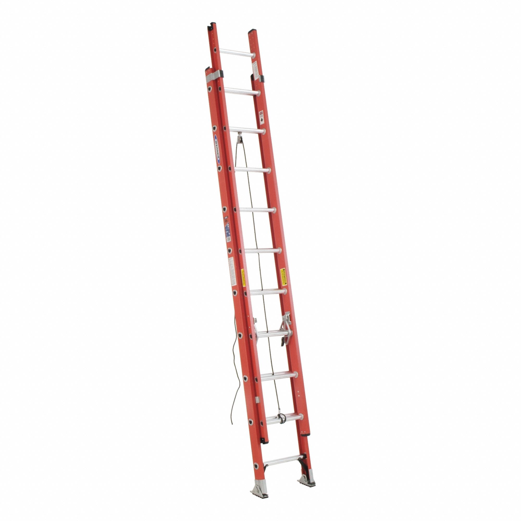 EXTENSION LADDER, 20 FT LADDER SIZE, FIBREGLASS, 300 LB LOAD CAPACITY, 45 LB W, 2 SECTIONS