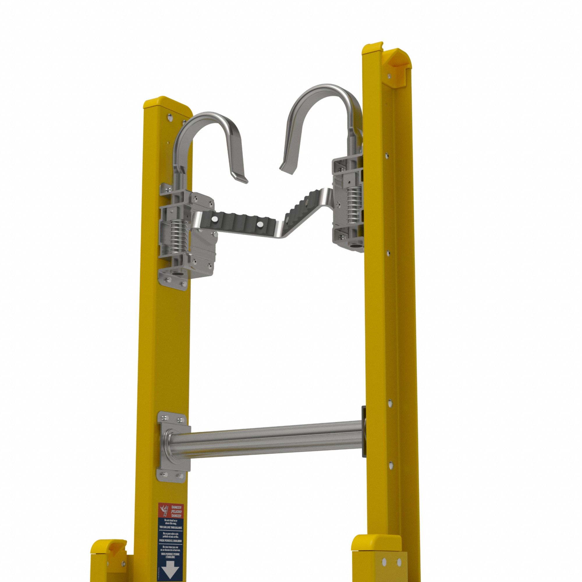 WERNER Extension Ladder: 20 ft Ladder Size - Leg Leveling Non-Conductive Fiberglass Extension Ladders