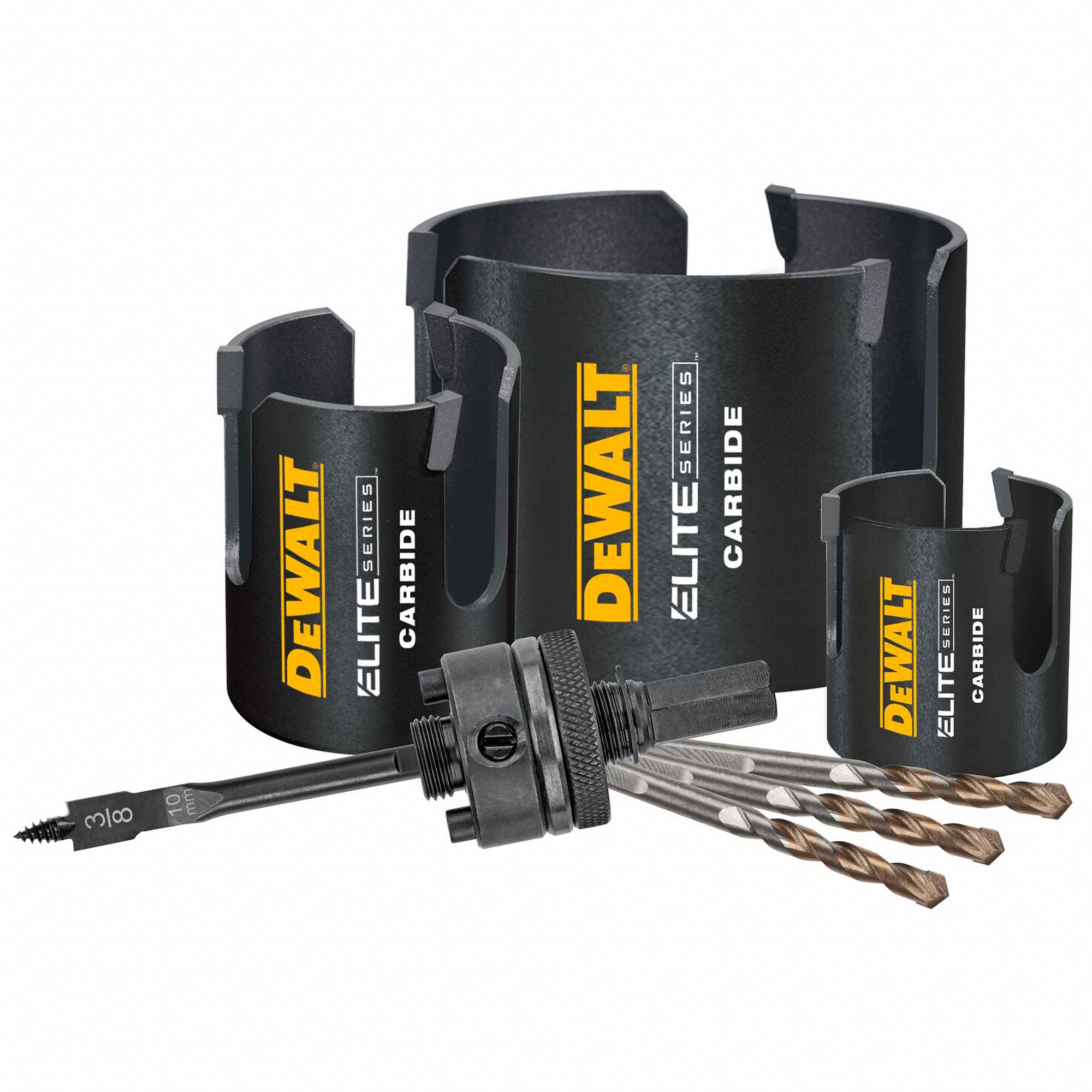 DEWALT, 7 Pieces, 2 1/8 in to 3 5/8 in Saw Size Range, Hole Saw Kit 797F72DAH47MMSET Grainger