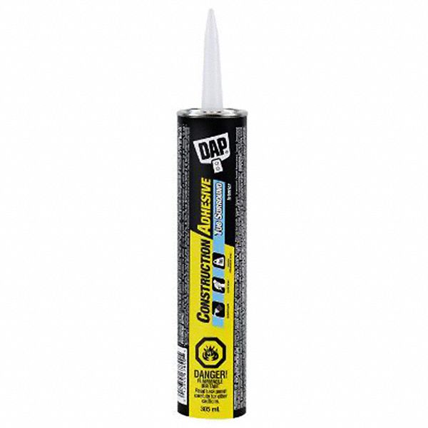 CONSTRUCTION ADHESIVE, GREY, 28 OZ CARTRIDGE, LOW ODOUR, 7 DAY CURE, 20 MIN WORK TIME