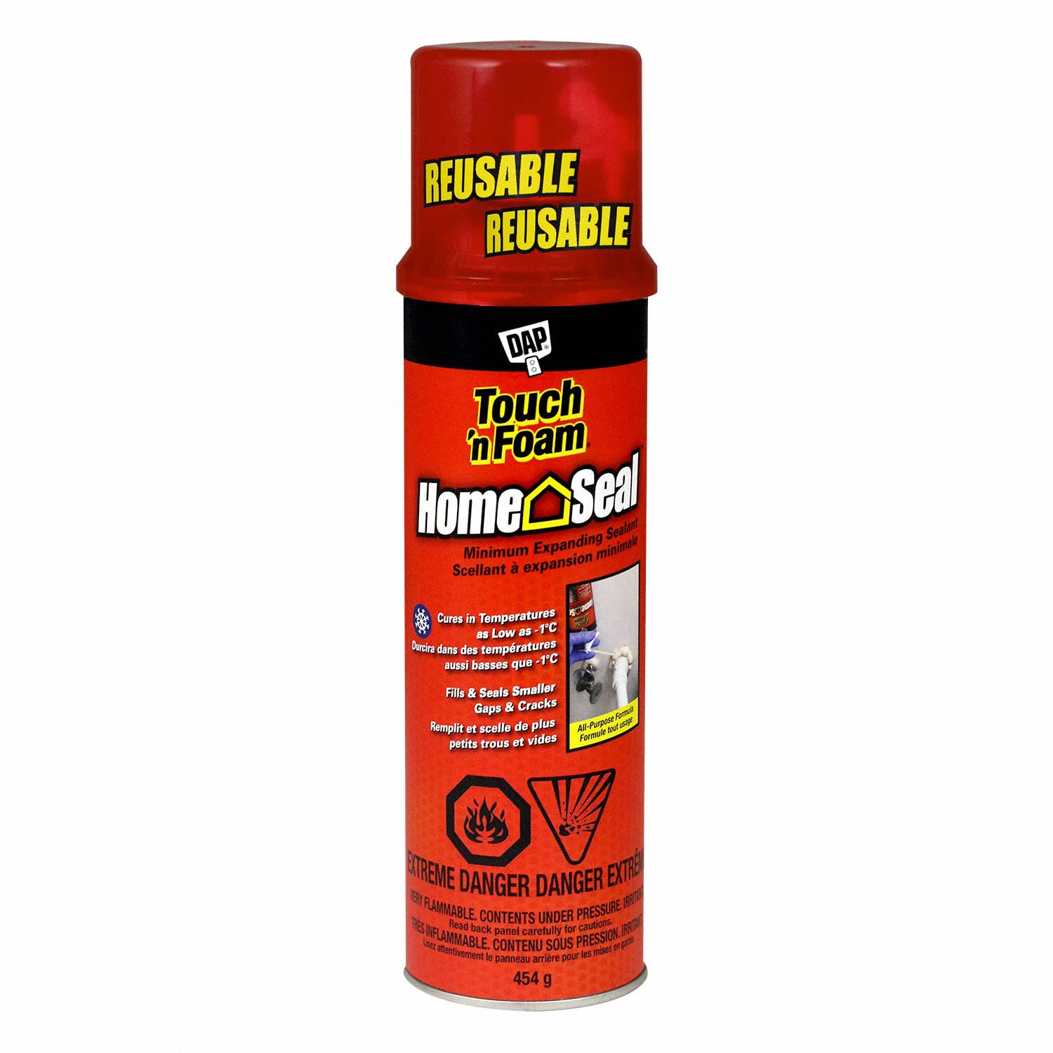 HOME SEAL SPRAY FOAM SEALANT, OFF-WHITE, 12 OZ, 4 HR CURE, 30 MIN WORK TIME, FIRE RETARDANT