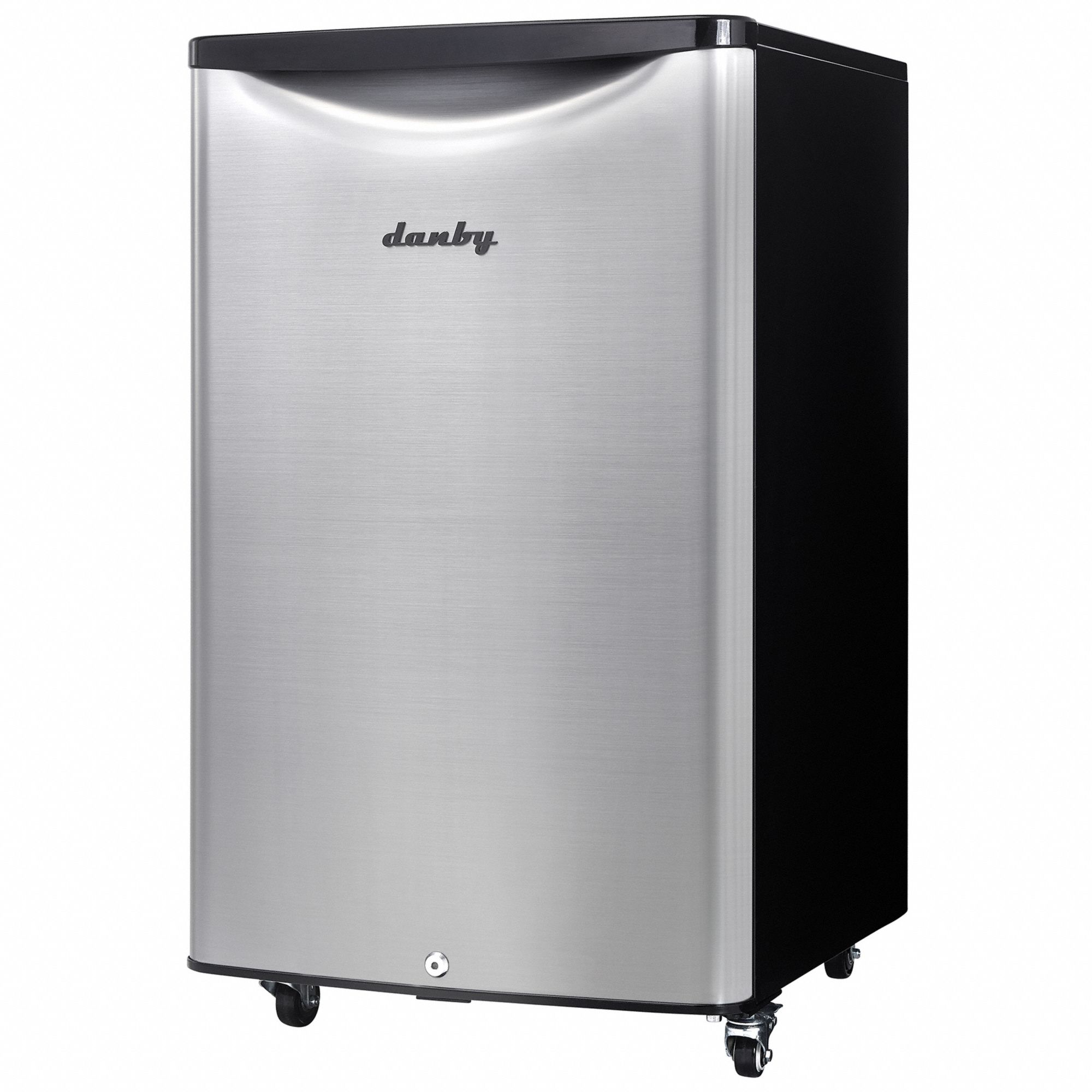 DANBY Mini Refrigerator Stainless Steel, 4.4 cu ft Total Capacity, 3 Shelves, Energy Star