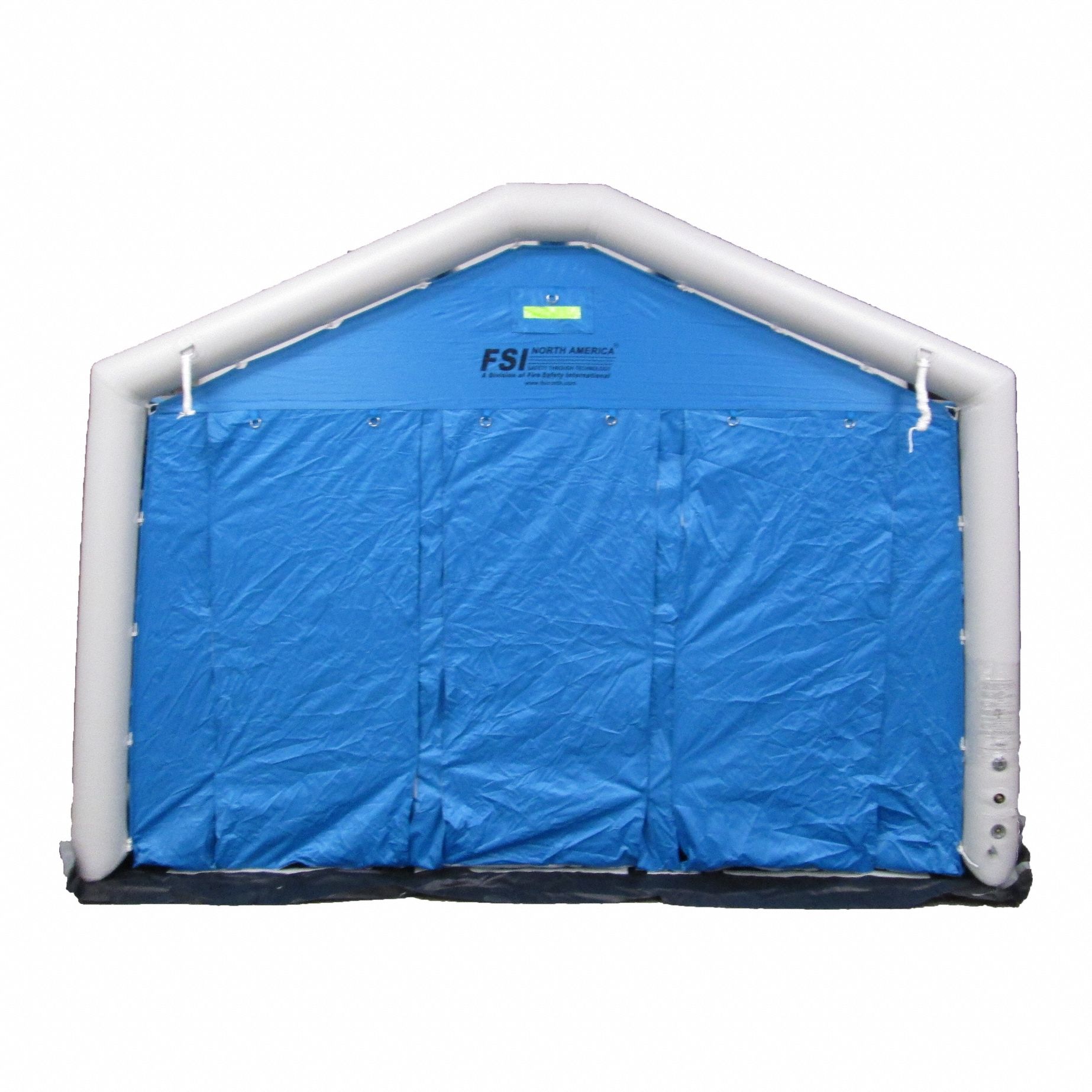 Decontamination Shower: 12 Stations, 20 Spray Heads, Enclosed, Inflatable, 3/4 in GHT Female