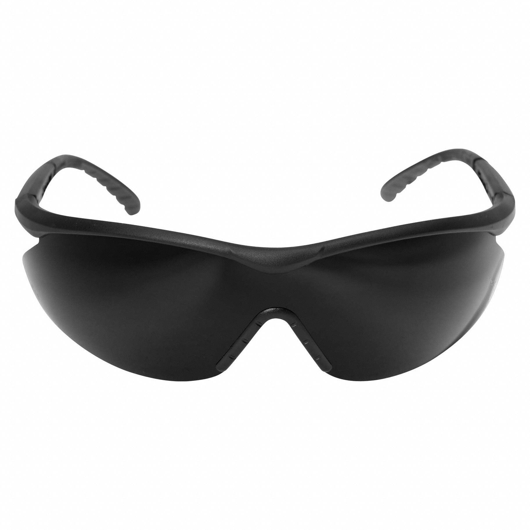 Safety Glasses: Smoke Lens, Half-Frame, Metal Detectable, Black Frame, Banraj Series