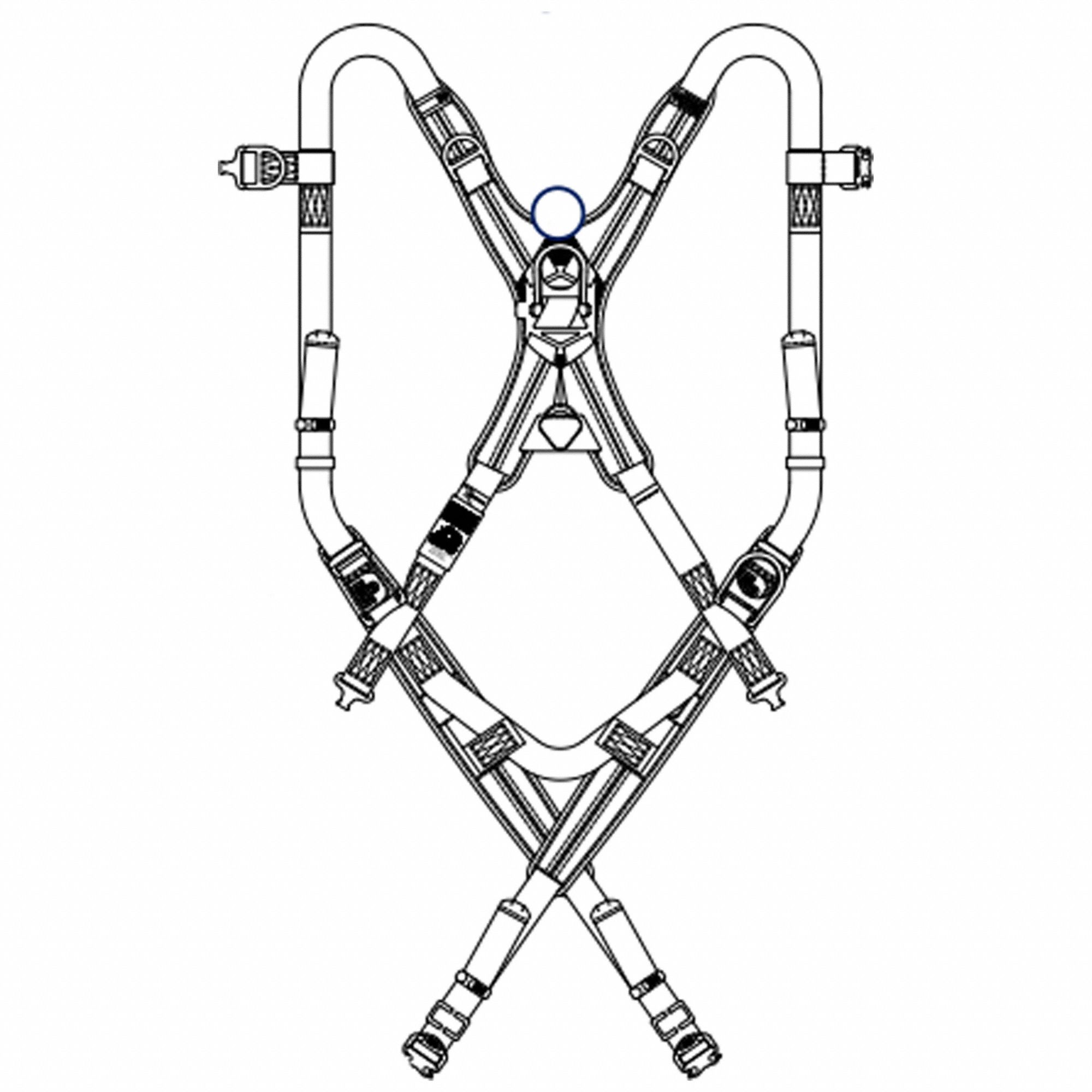 HARNESS, 420 LBS, BLUE, SIZE S, STEEL & KEVLAR/NOMEX
