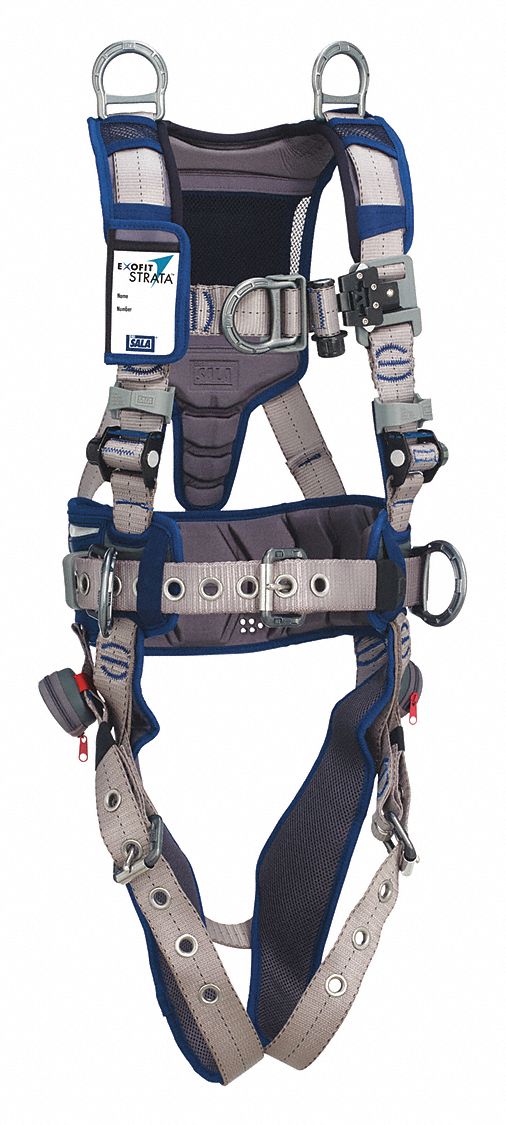 CONSTRUCTION HARNESS, CONFINED SPACE, 420 LBS, BLUE/GREY, SIZE S, ALUMINUM & POLYESTER