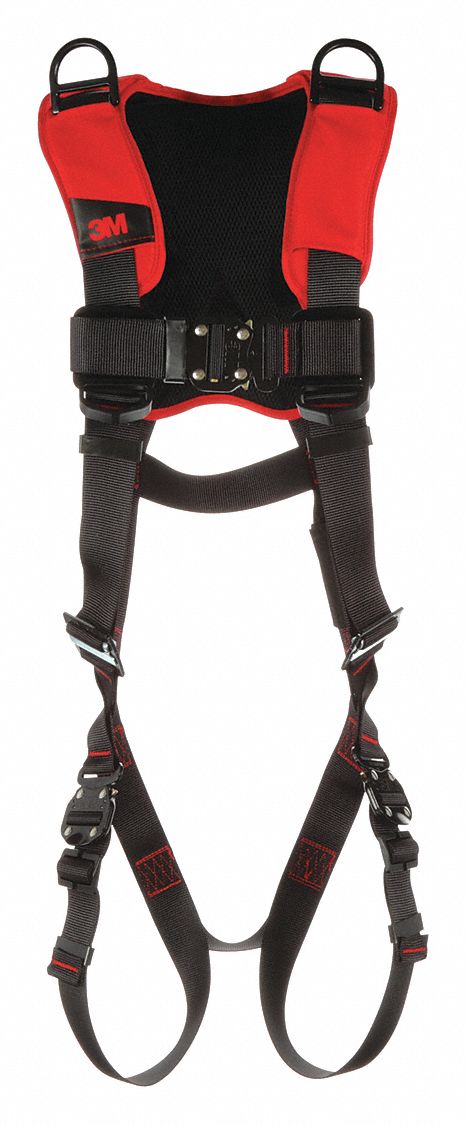 RETRIEVAL HARNESS, COMFORT VEST, QUICK CONNECT, 420 LB, SZ XL, BLACK, STEEL W POLYESTER WEBBING