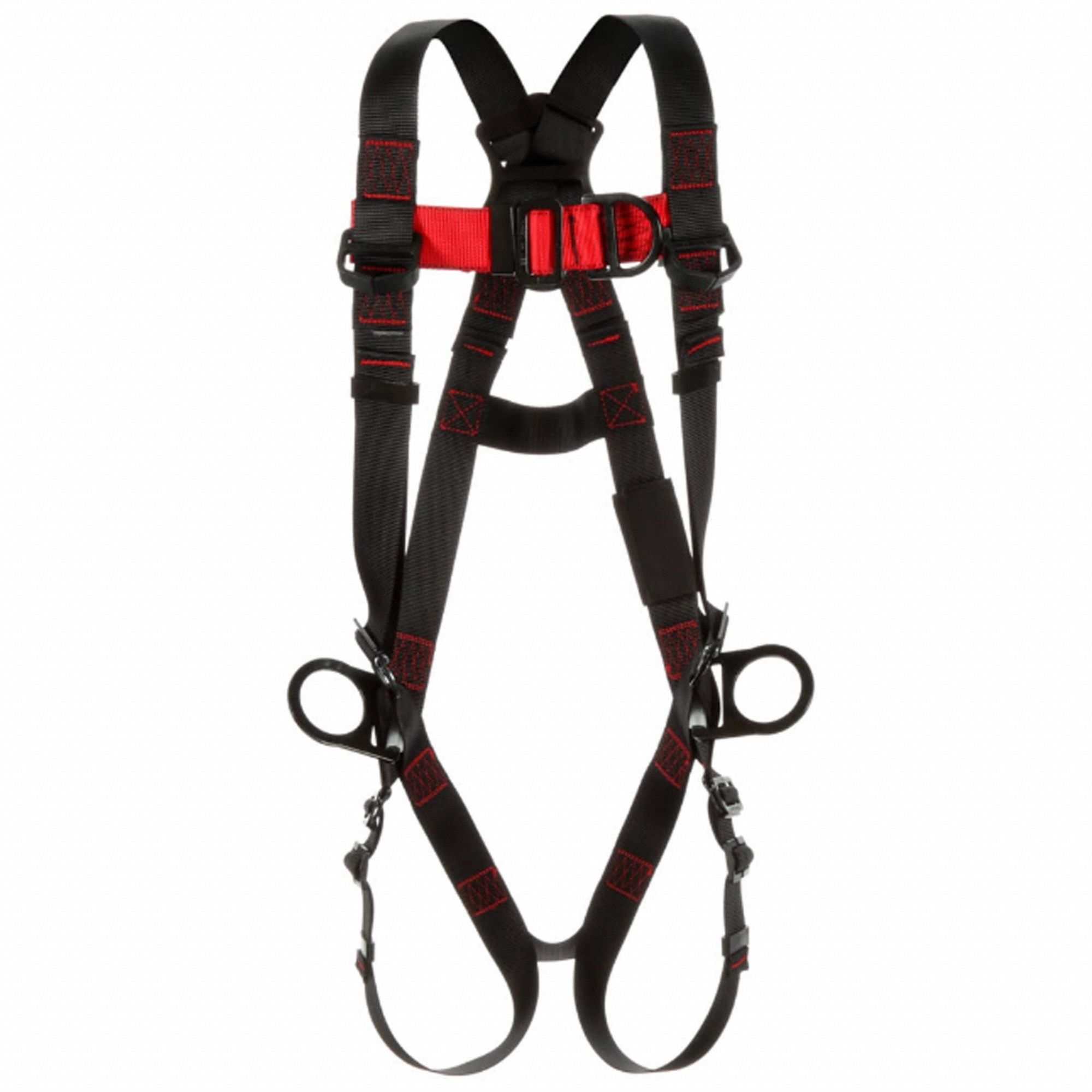 POSITIONING/CLIMBING HARNESS, COMFORT, PASS-THROUGH, 420 LB, SZ M/L, STEEL W POLYESTER WEBBING