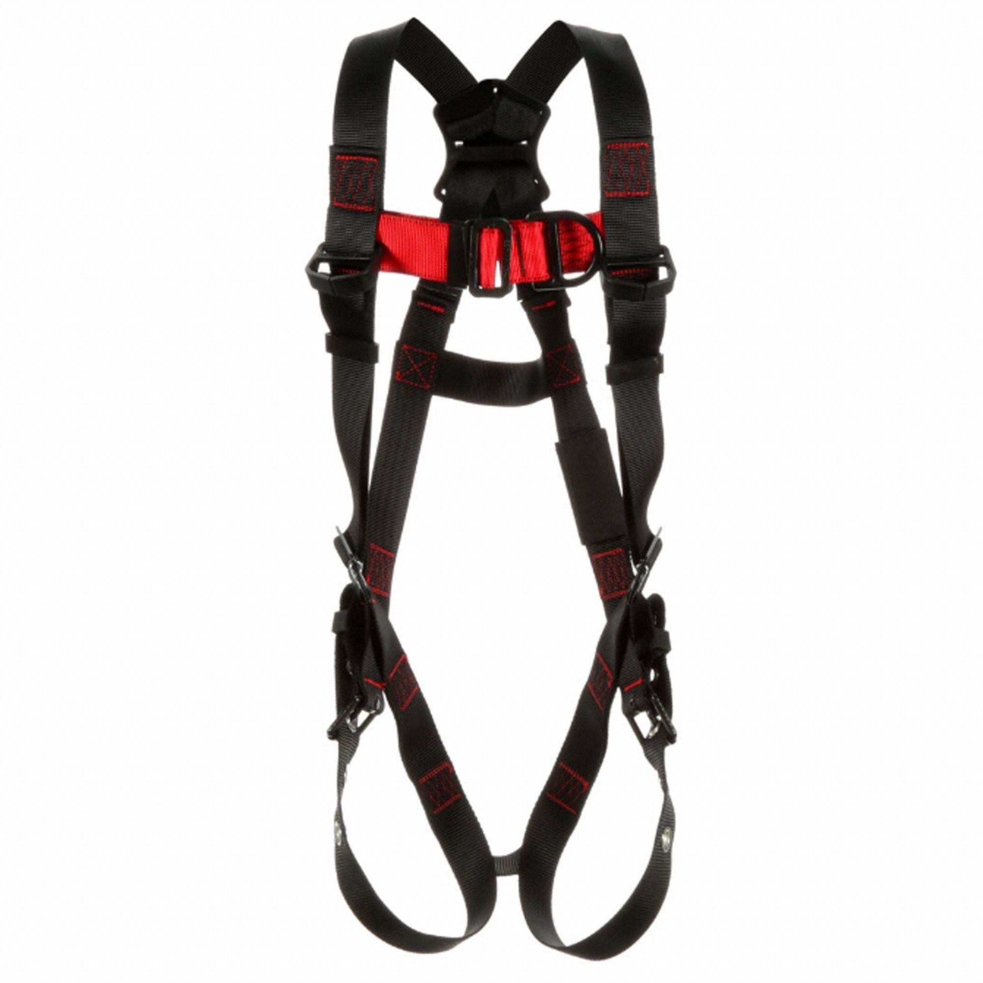 CLIMBING HARNESS, VEST, TONGUE BUCKLE, 420 LB, SZ M/L, STEEL W POLYESTER WEBBING