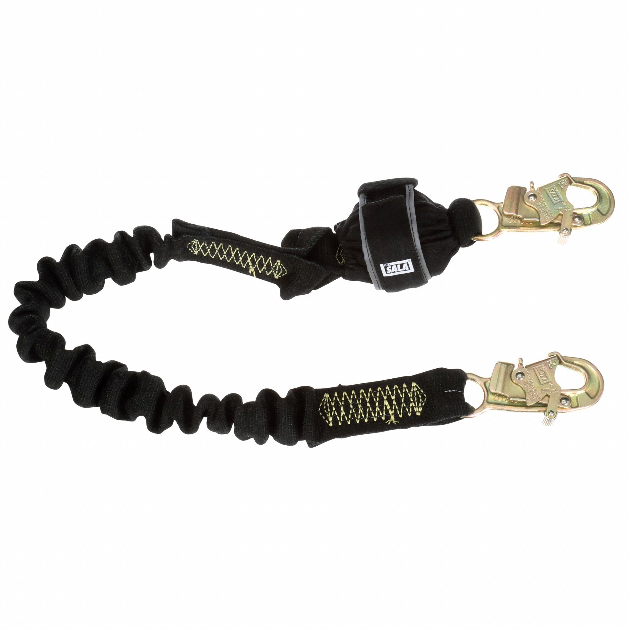 SHOCK-ABSORBING LANYARD,BLACK,6.0 FT L