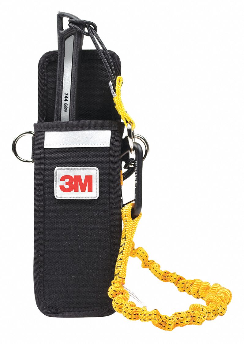 TOOL HOLSTER, SINGLE TOOL, TETHER READY, TOUGH, BLACK, 3 3/4 X 8 X 4 IN, FITS 2 IN BELT, CORDURA
