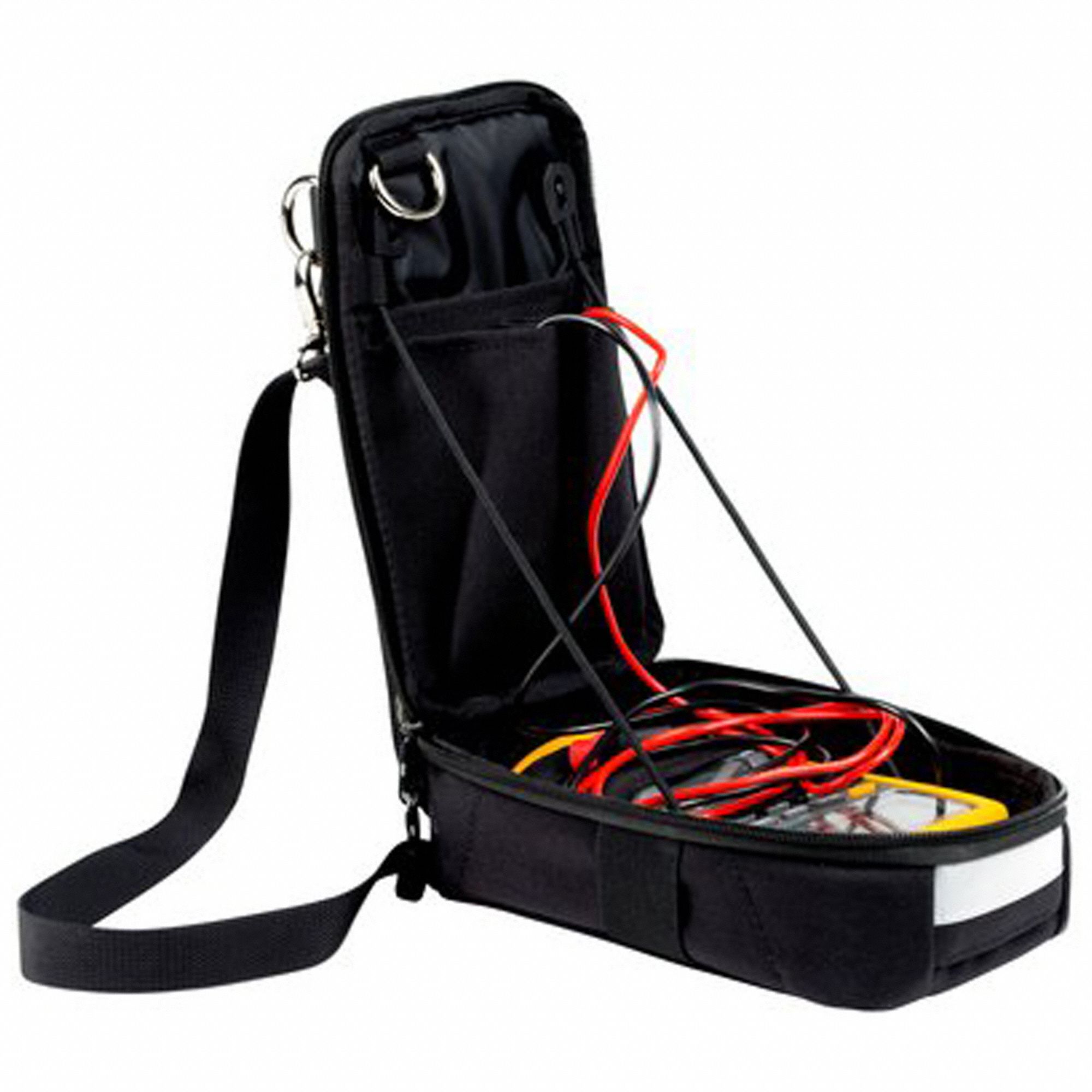 INSPECTION POUCH, 3 POCKET, BLACK, 9 X 14 1/4 X 4 IN, FITS 2 IN BELT, DENIER MATERIAL