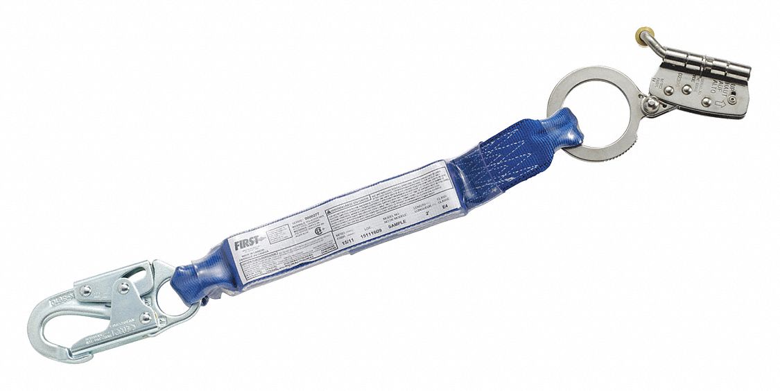 ROPE GRAB, 310 LB CAPACITY, BLUE, 2 FT LENGTH, WITH SHOCK ABSORBER