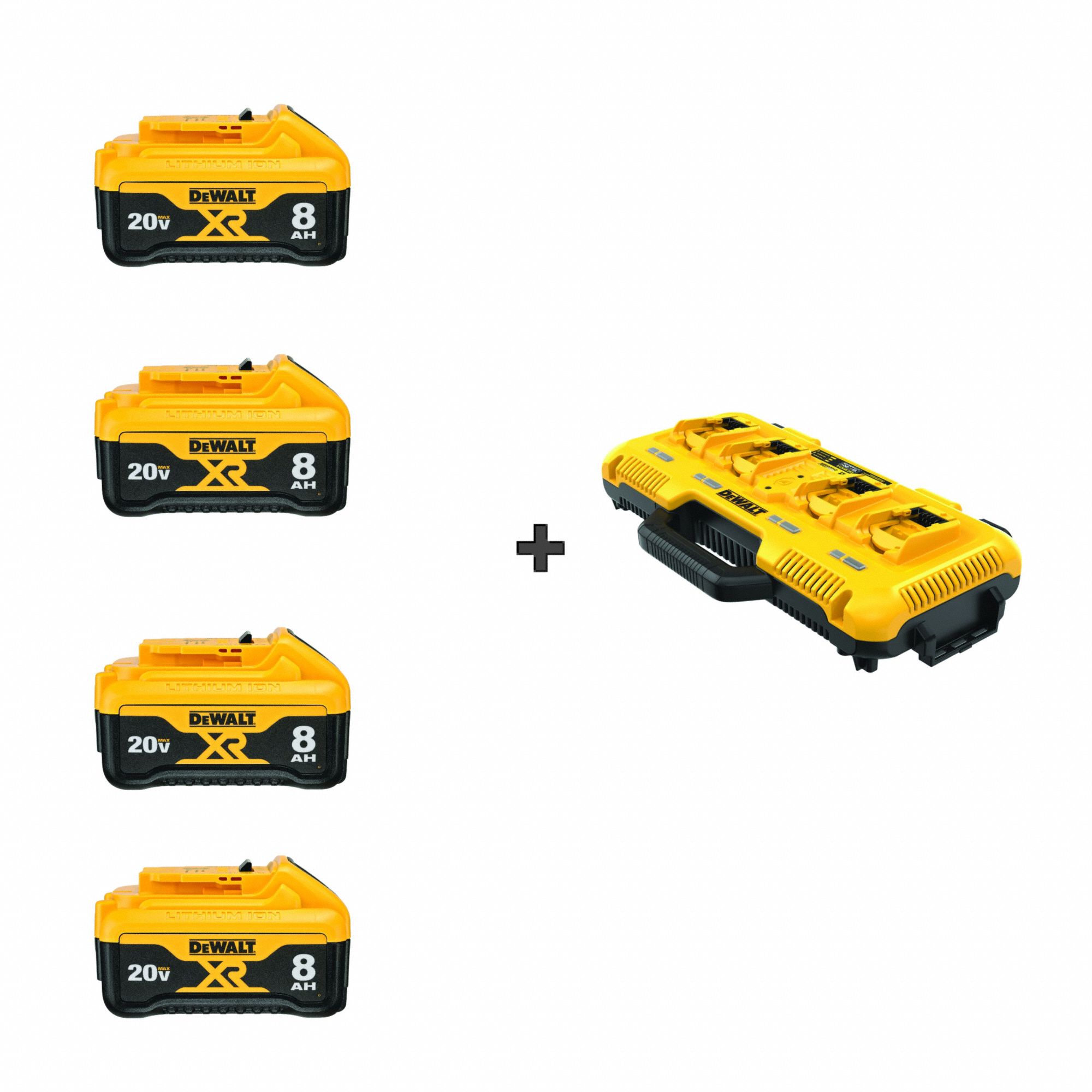 Batteries, 20V Max 8.0 Ah + Charger, PK4