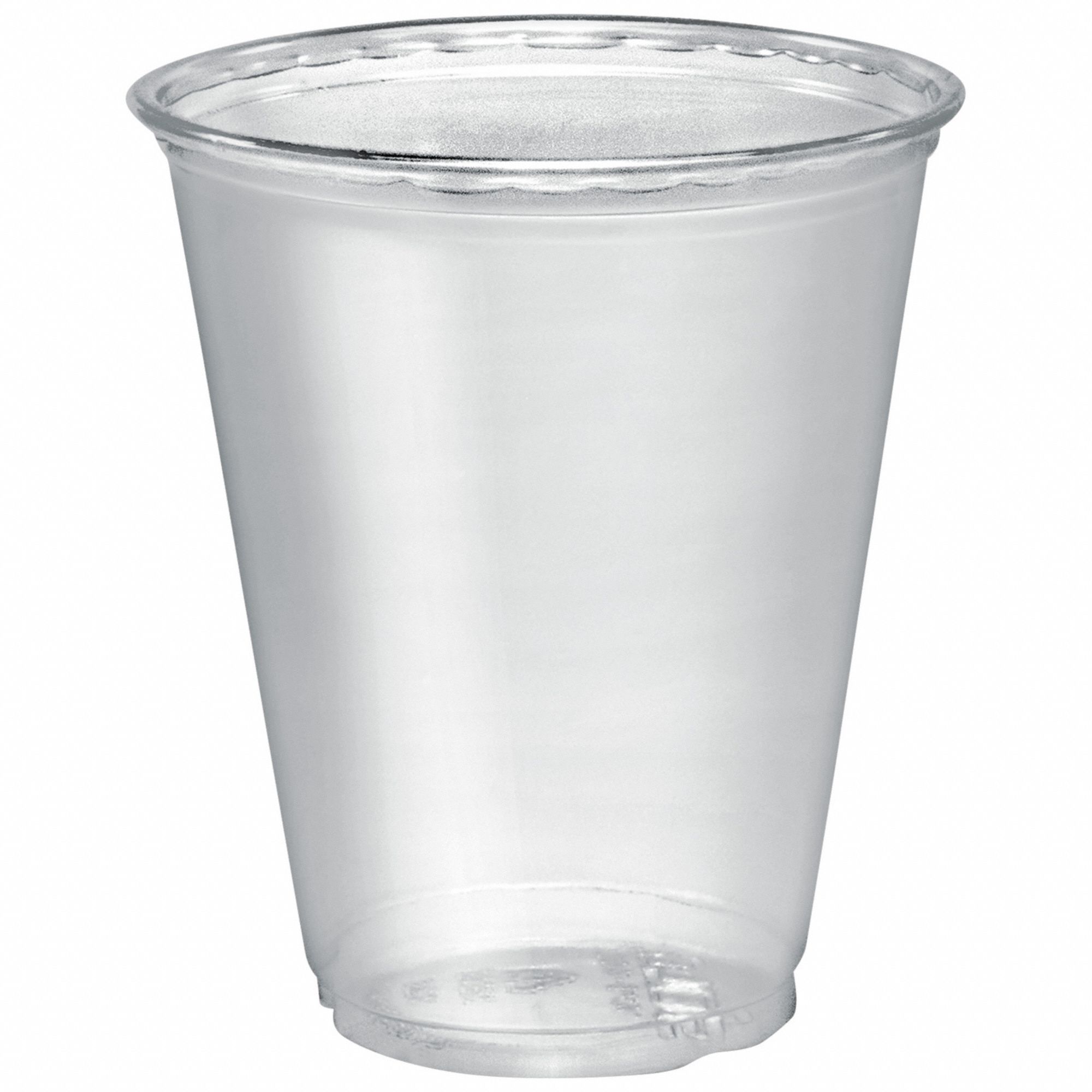 Disposable Cold Cup: 7 oz Capacity, Clear, Plastic, Unwrapped, Patternless, 50 PK