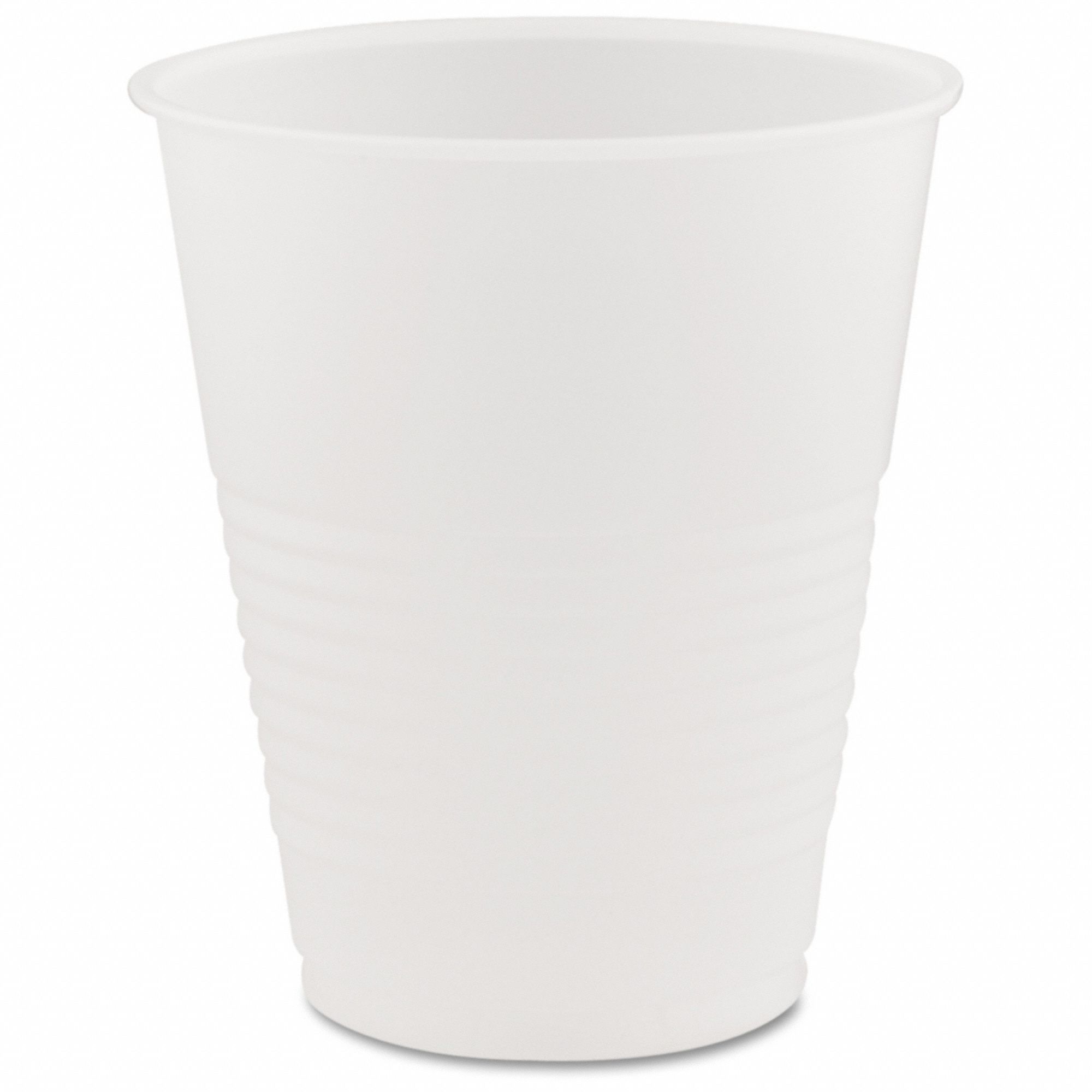 Disposable Cold Cup: 12 oz Capacity, Clear, Plastic, Unwrapped, Patternless, 50 PK
