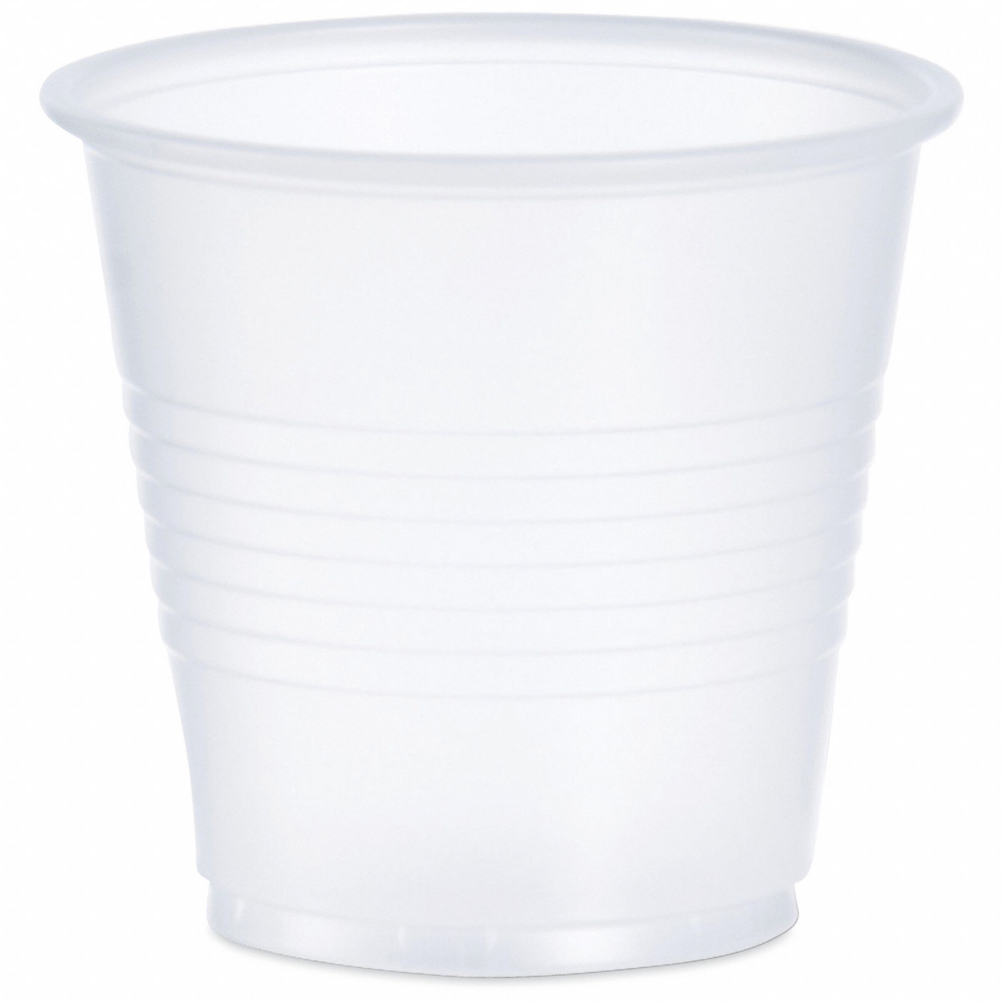 Disposable Cold Cup: 3.5 oz Capacity, Clear, Plastic, Unwrapped, 2, 500 PK