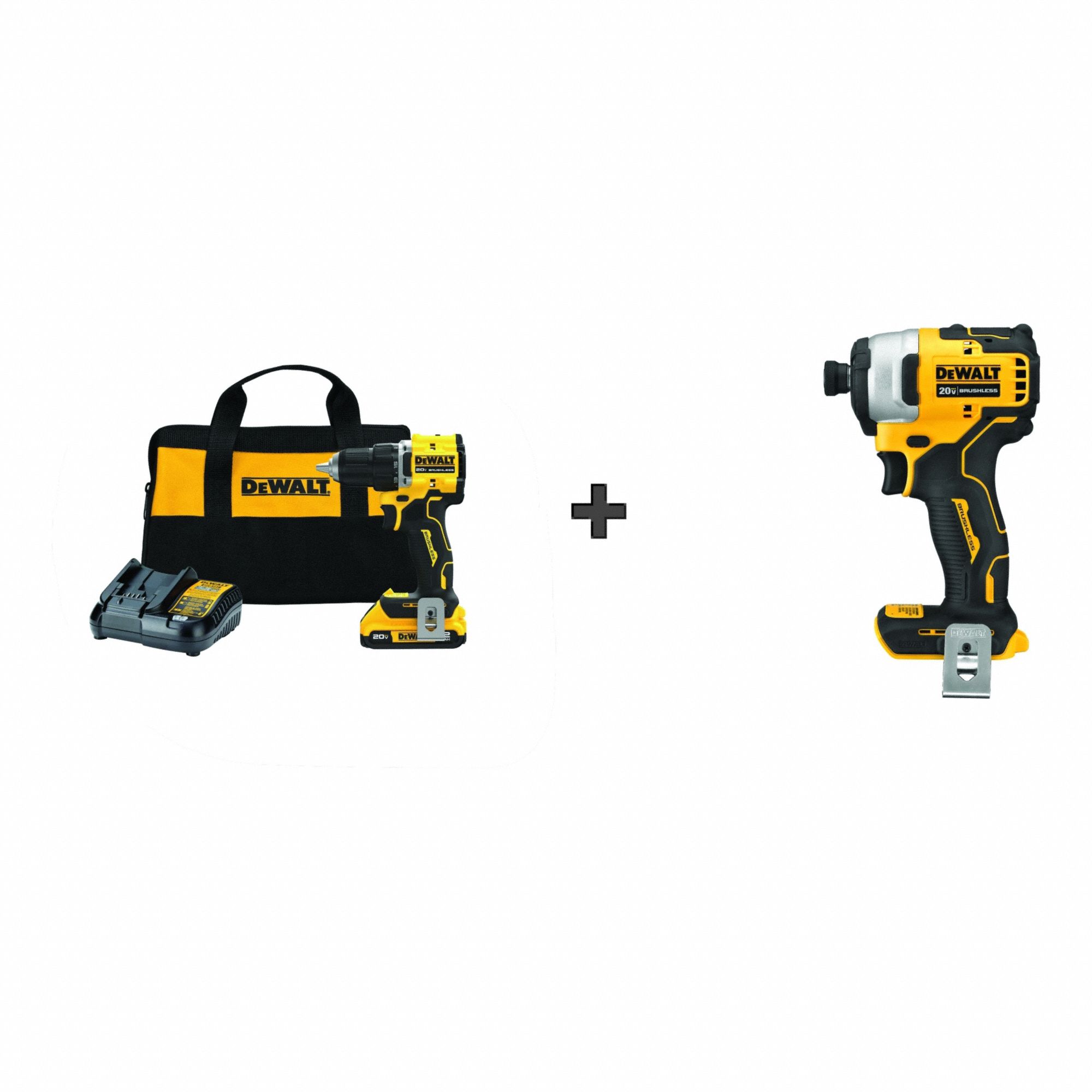 Cordless Drill & Bonus 20V Impact Driver