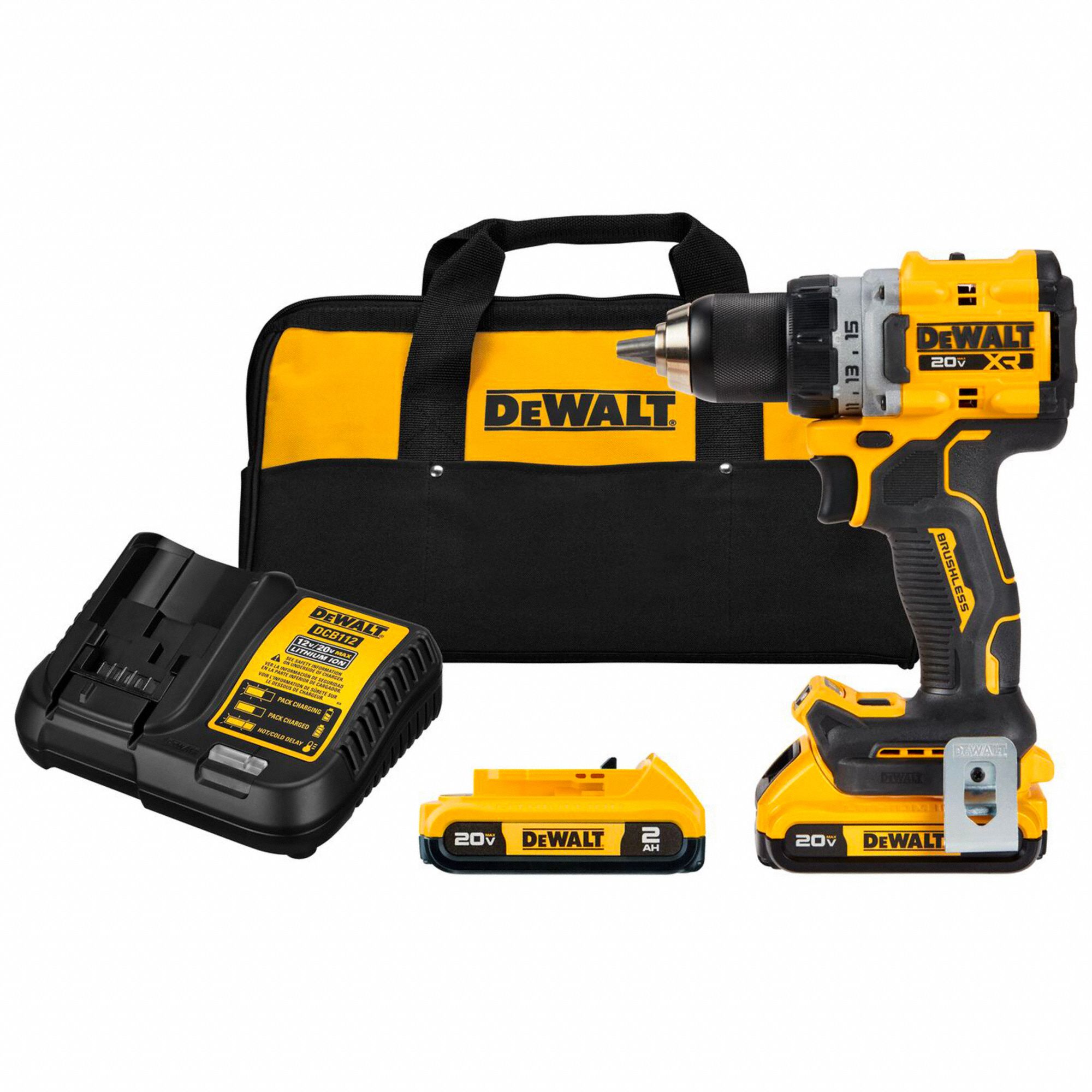 DEWALT, 20V DC, Compact, Cordless Drill/Driver Kit 797NV0DCD800D2 Grainger