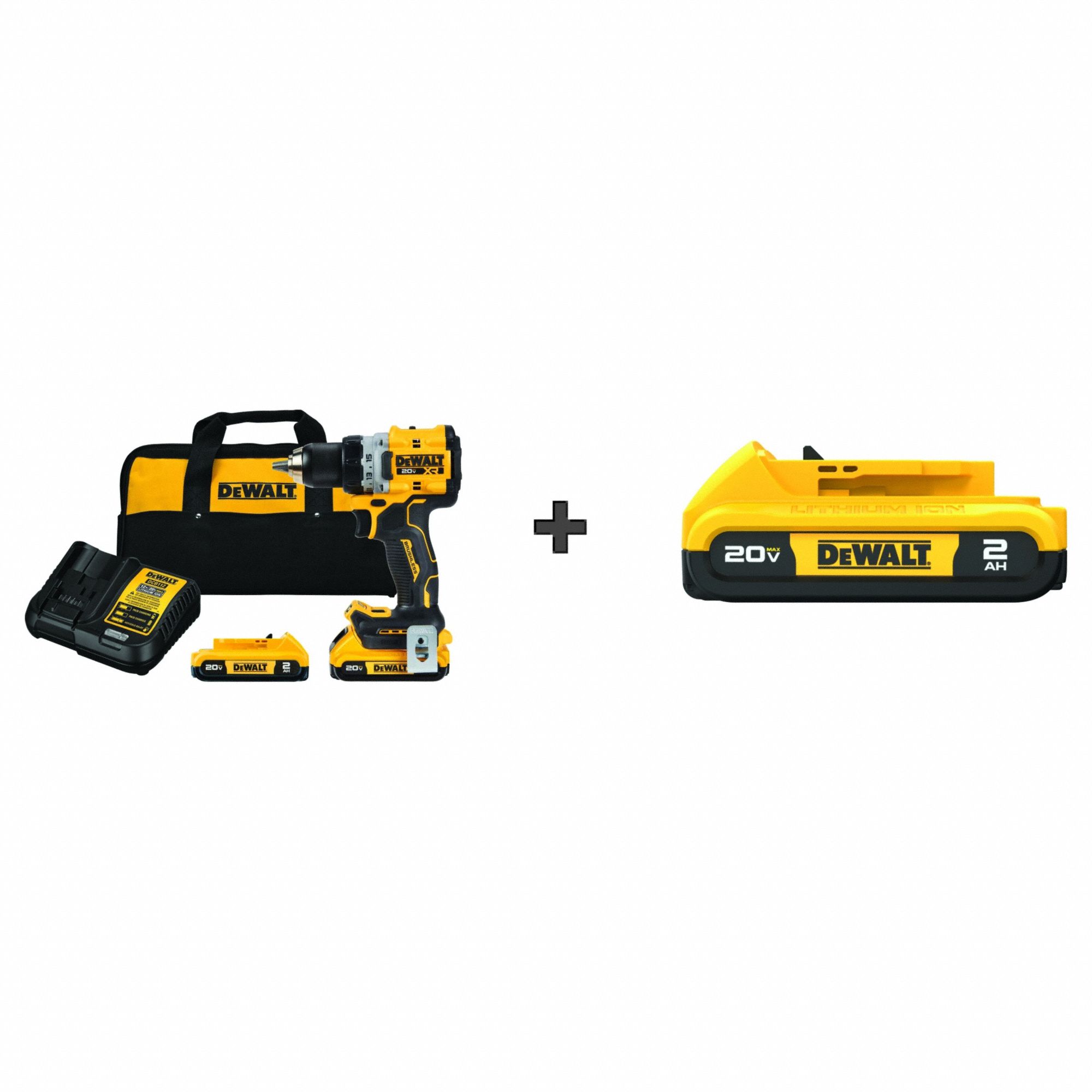 DEWALT, 20V MAX*, Compact, 20V XR COMPACT DD KIT - 387ZP6|DCD800D2 ...