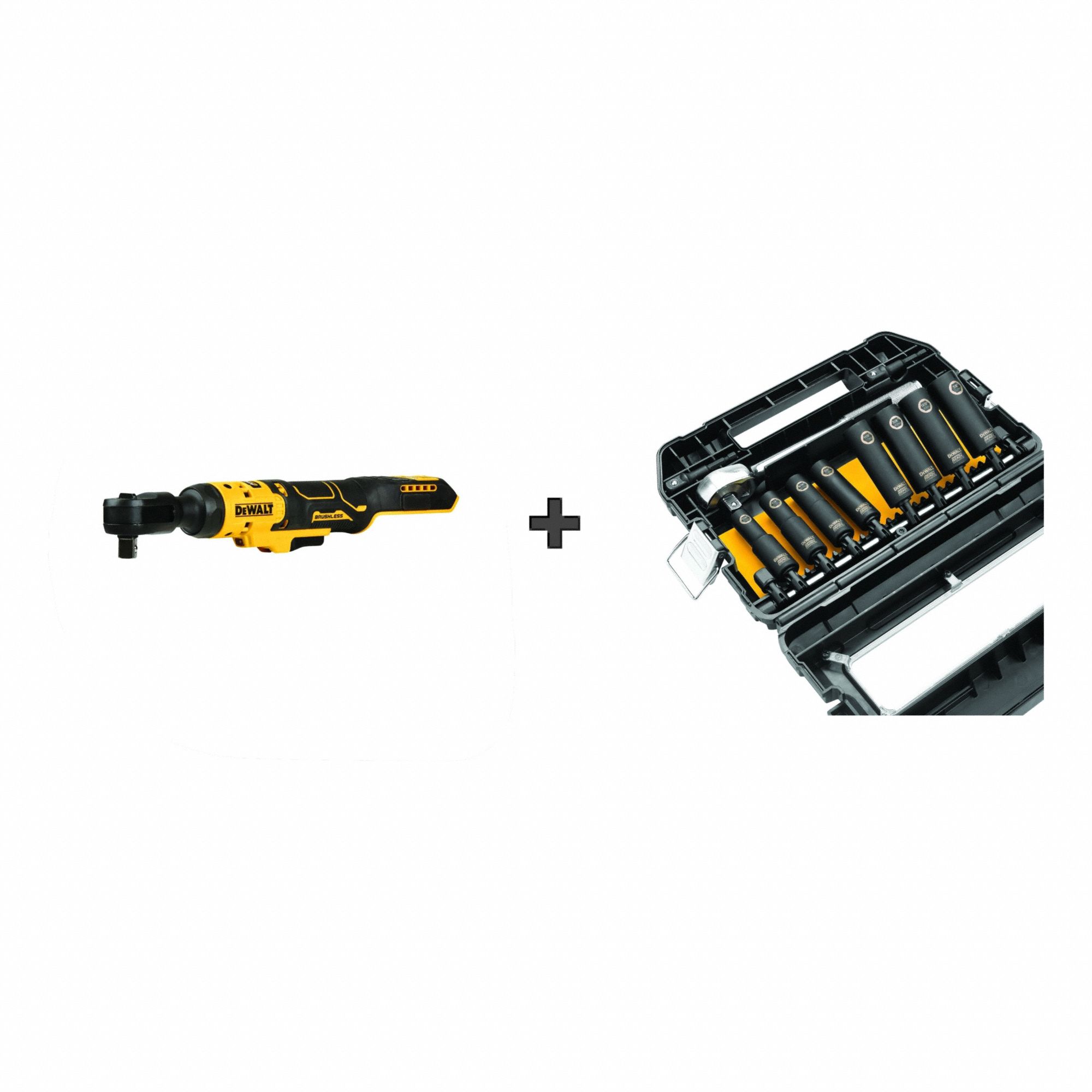 Ratchet Kit: 70 ft-lb Fastening Torque, 70 ft-lb Torque - Max, 250 RPM No Load Speed, DW22812