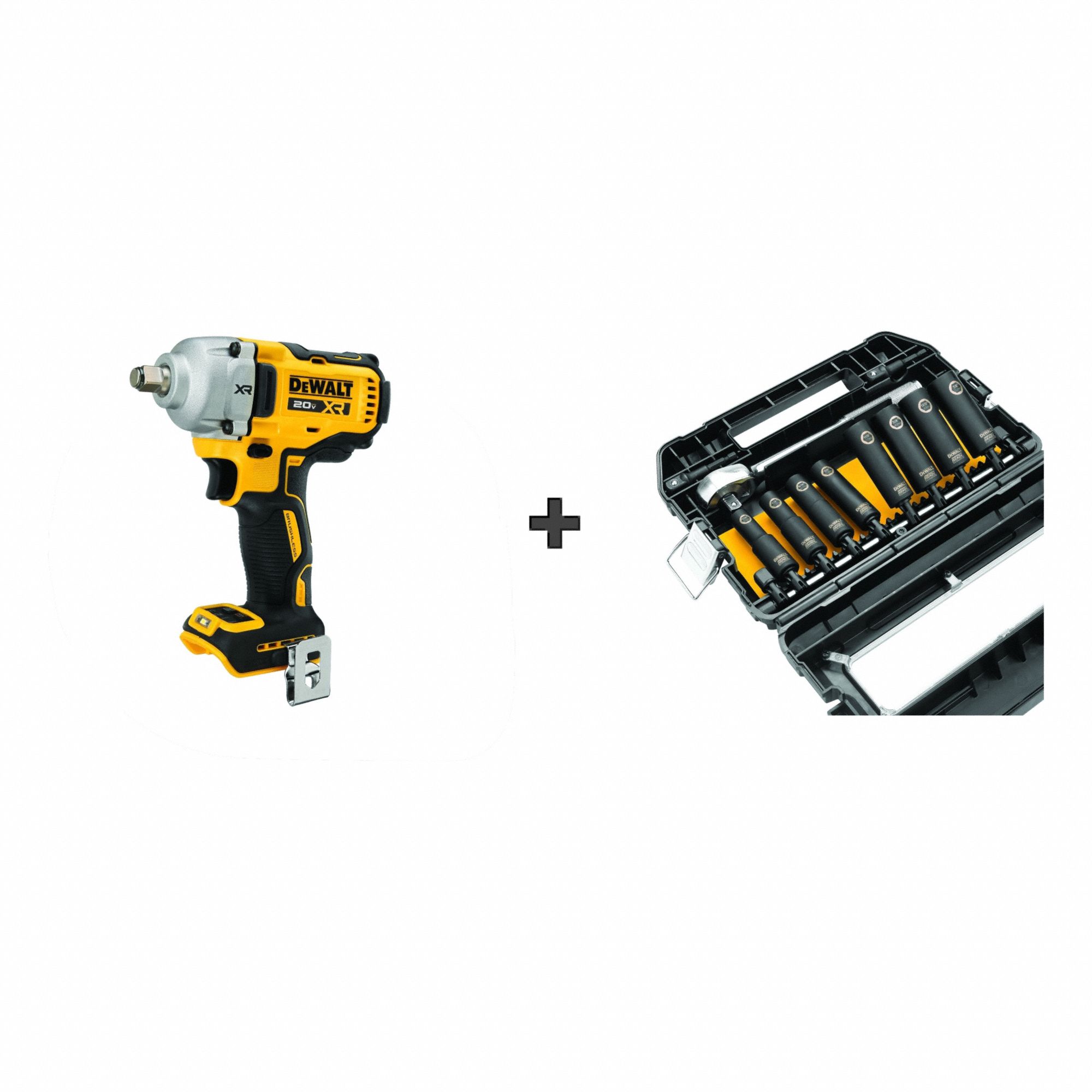 Impact Wrench Kit: 1/2 in Drive Size, 600 ft-lb Fastening Torque, 800 ft-lb Breakaway Torque