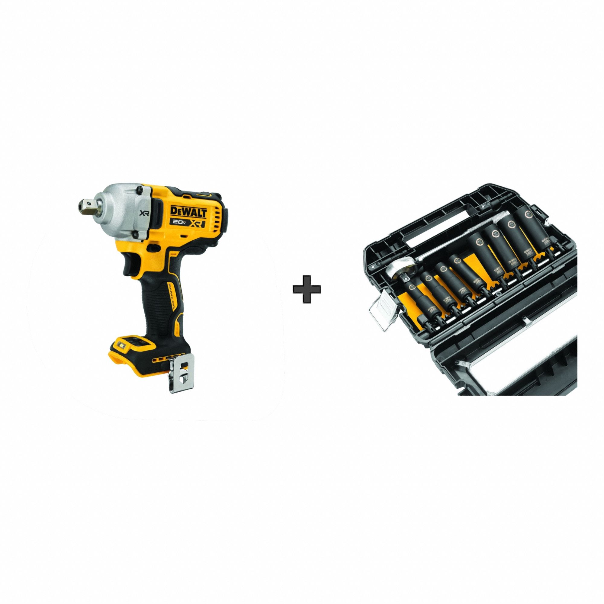 Impact Wrench Kit: 1/2 in Drive Size, 600 ft-lb Fastening Torque, 800 ft-lb Breakaway Torque
