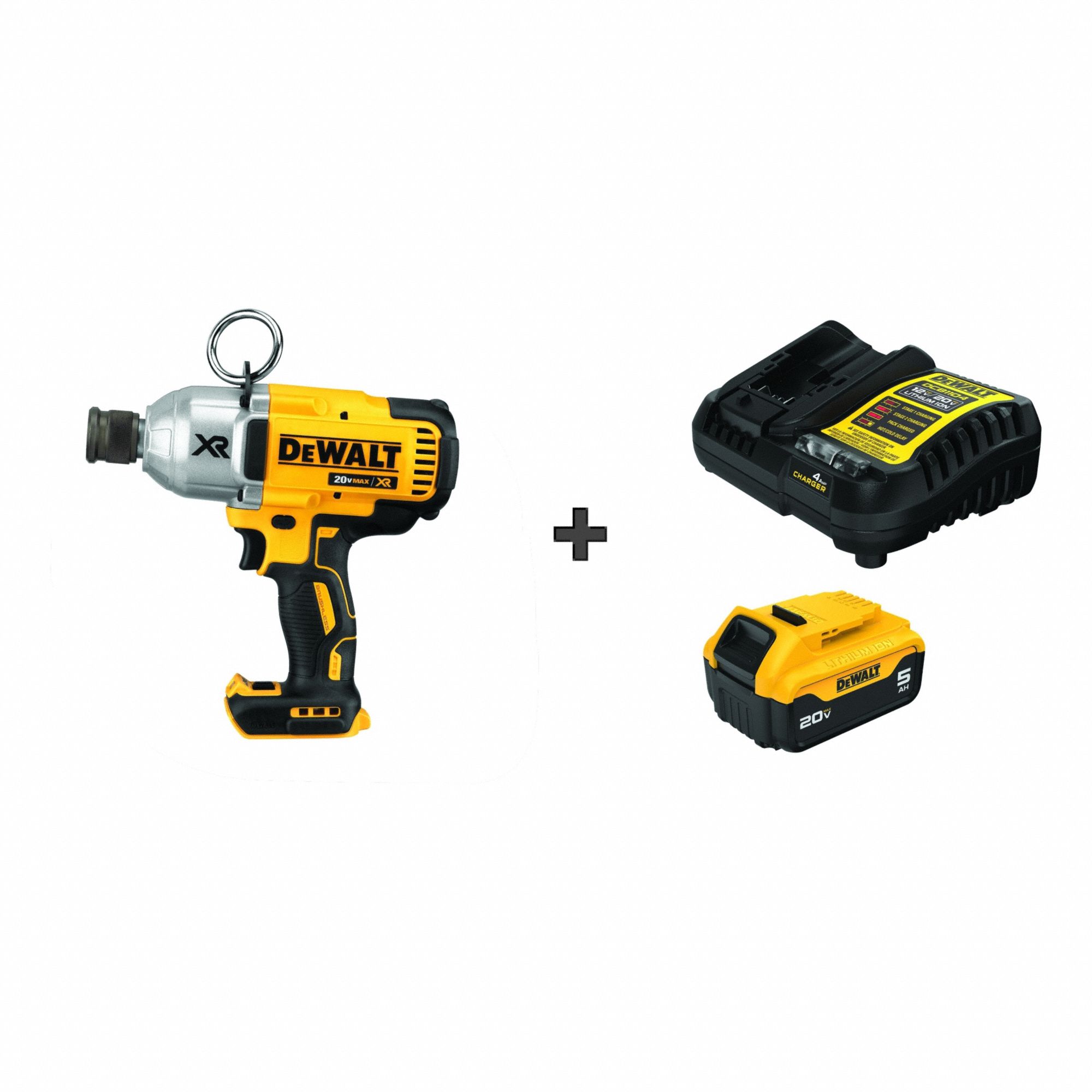 Impact Wrench Kit: 7/16 in Drive Size, 500 ft-lb Fastening Torque, 500 ft-lb Breakaway Torque