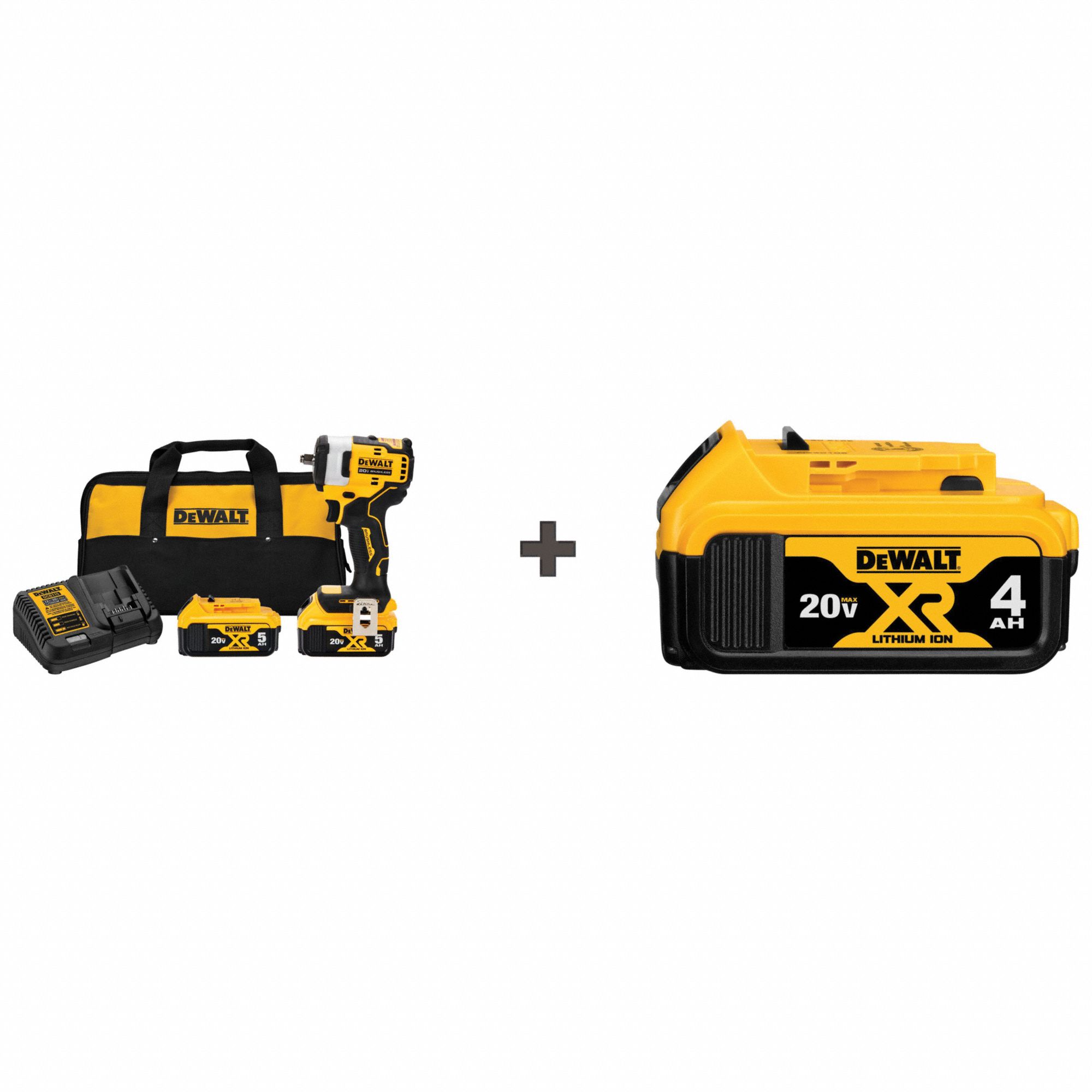 Impact Wrench, Cordless, 20V, Battery