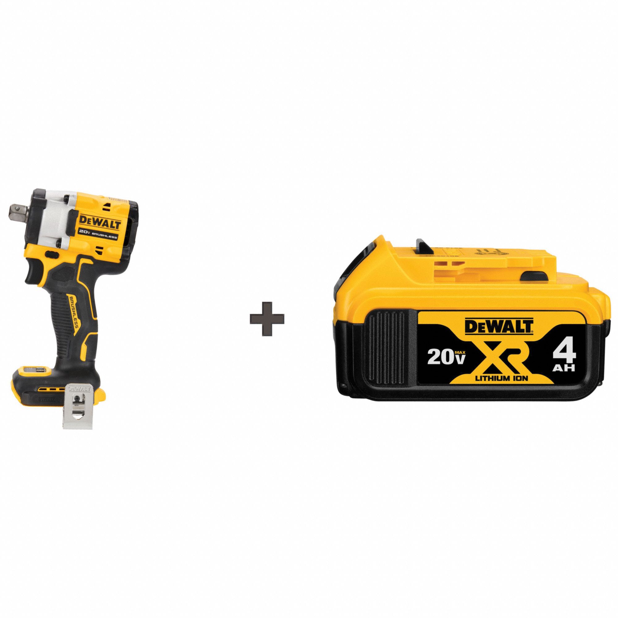 Impact Wrench Kit: 1/2 in Drive Size, 300 ft-lb Fastening Torque, 450 ft-lb Breakaway Torque