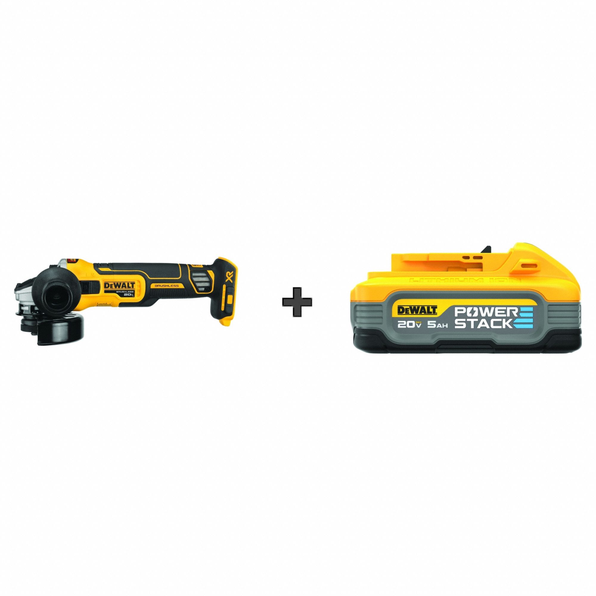Angle Grinder, 20V, 4-1/2" w/BONUS BATTERY