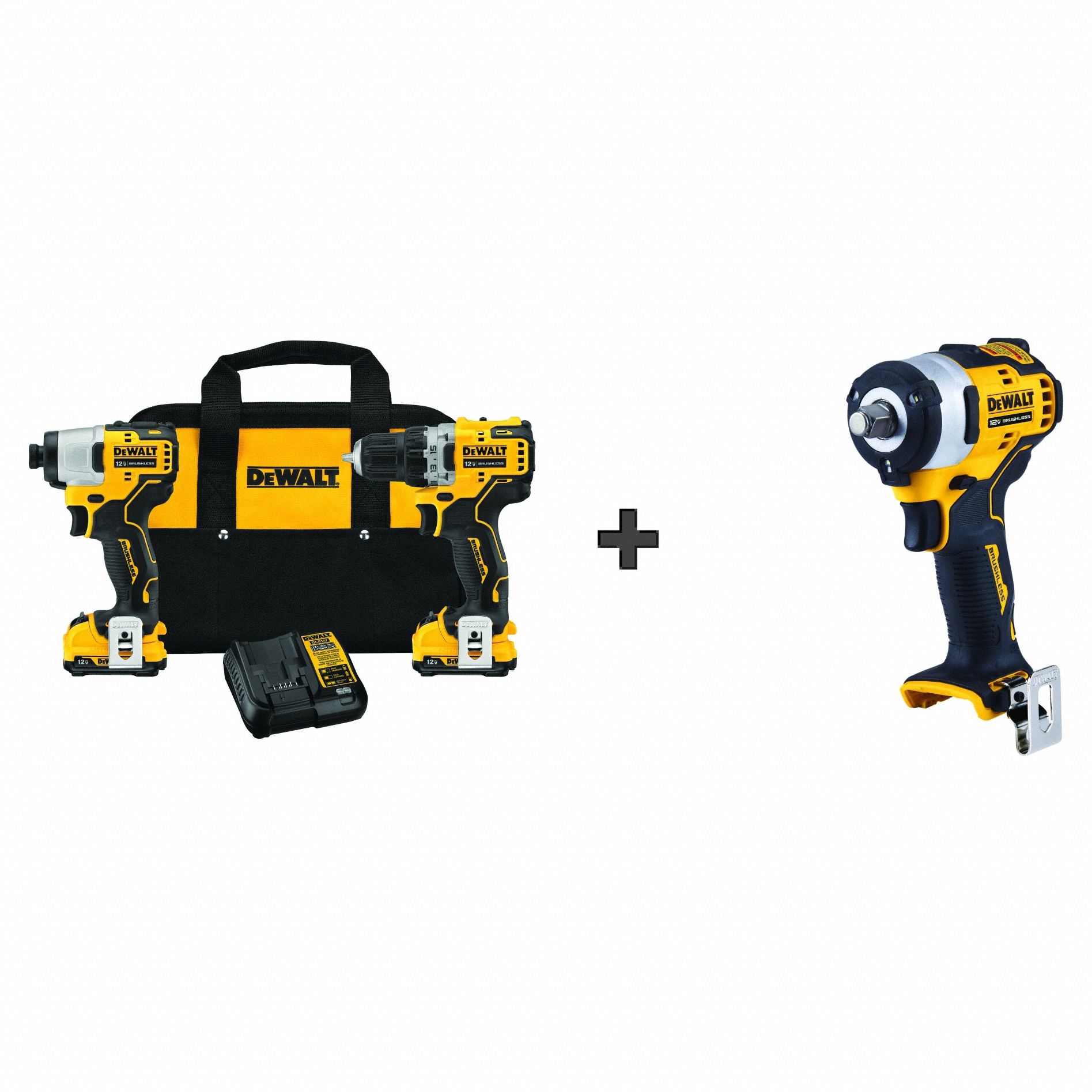 Cordless Combo Kit, 12V,  BONUS TOOL