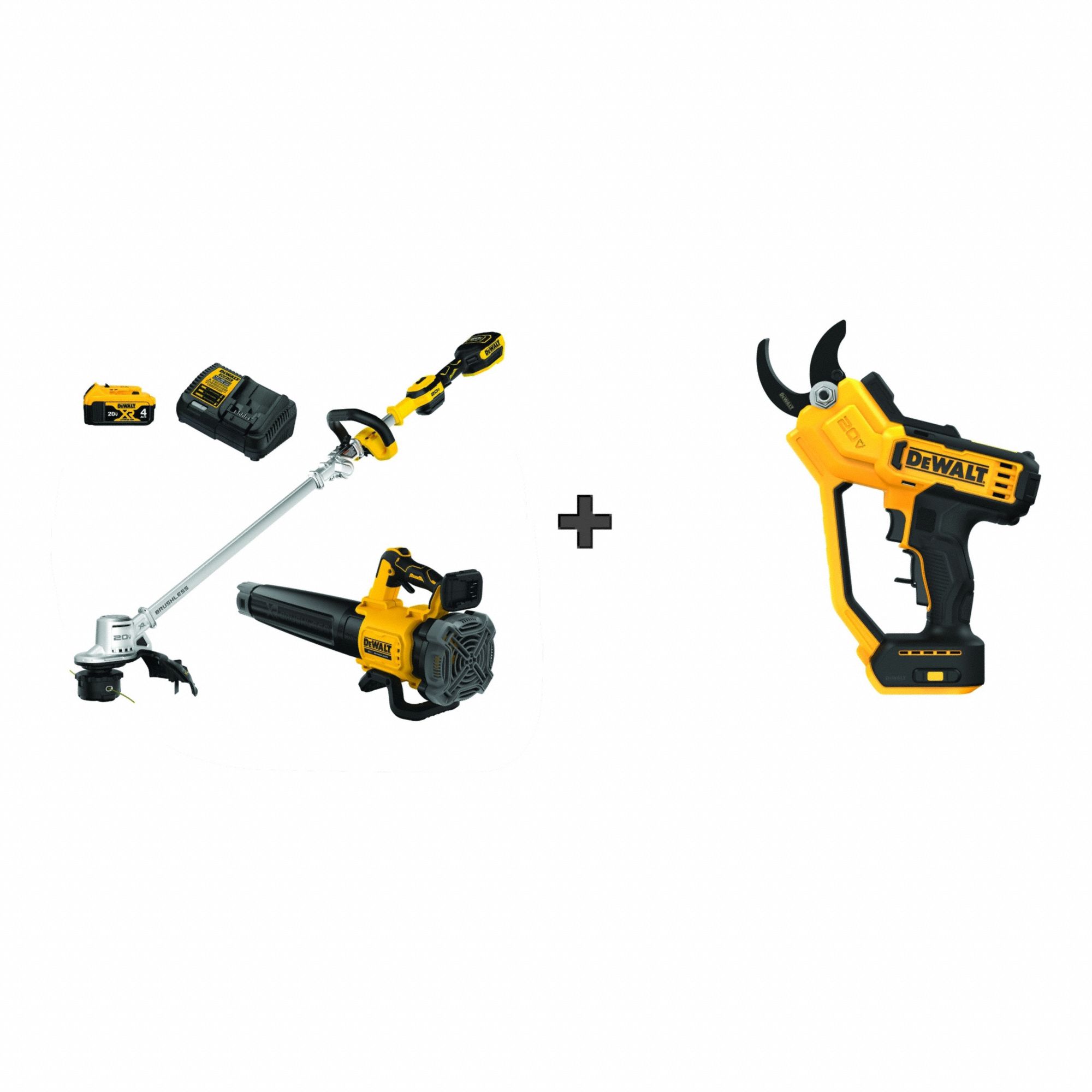 Combo Kit: 20V MAX*, Pruner, 125 mph Blower Max Air Speed, 450 cfm Blower Air Flow, 4.0 Ah