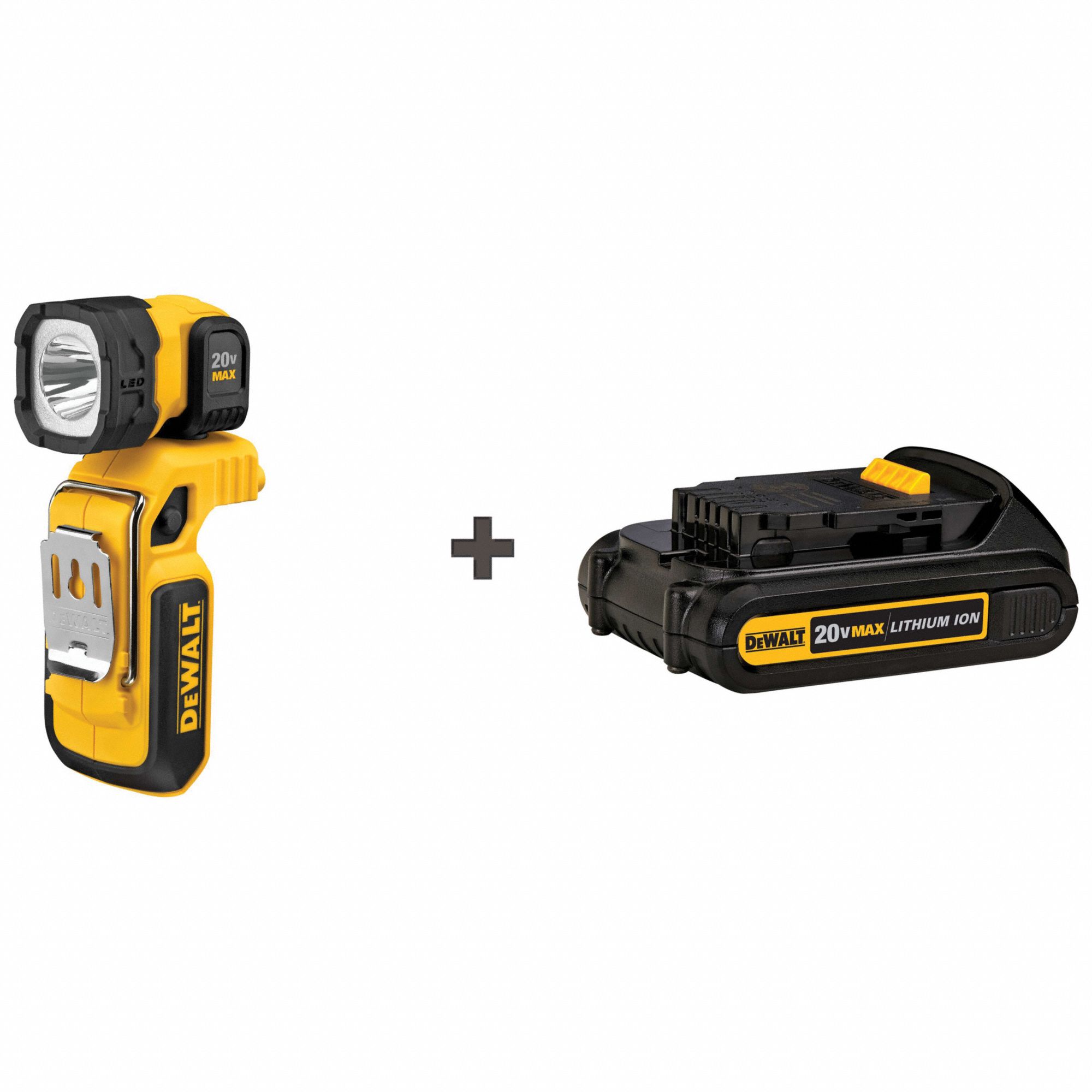 DEWALT 20V MAX Battery Included Light 385JR2 DCL044 DCB201 Grainger