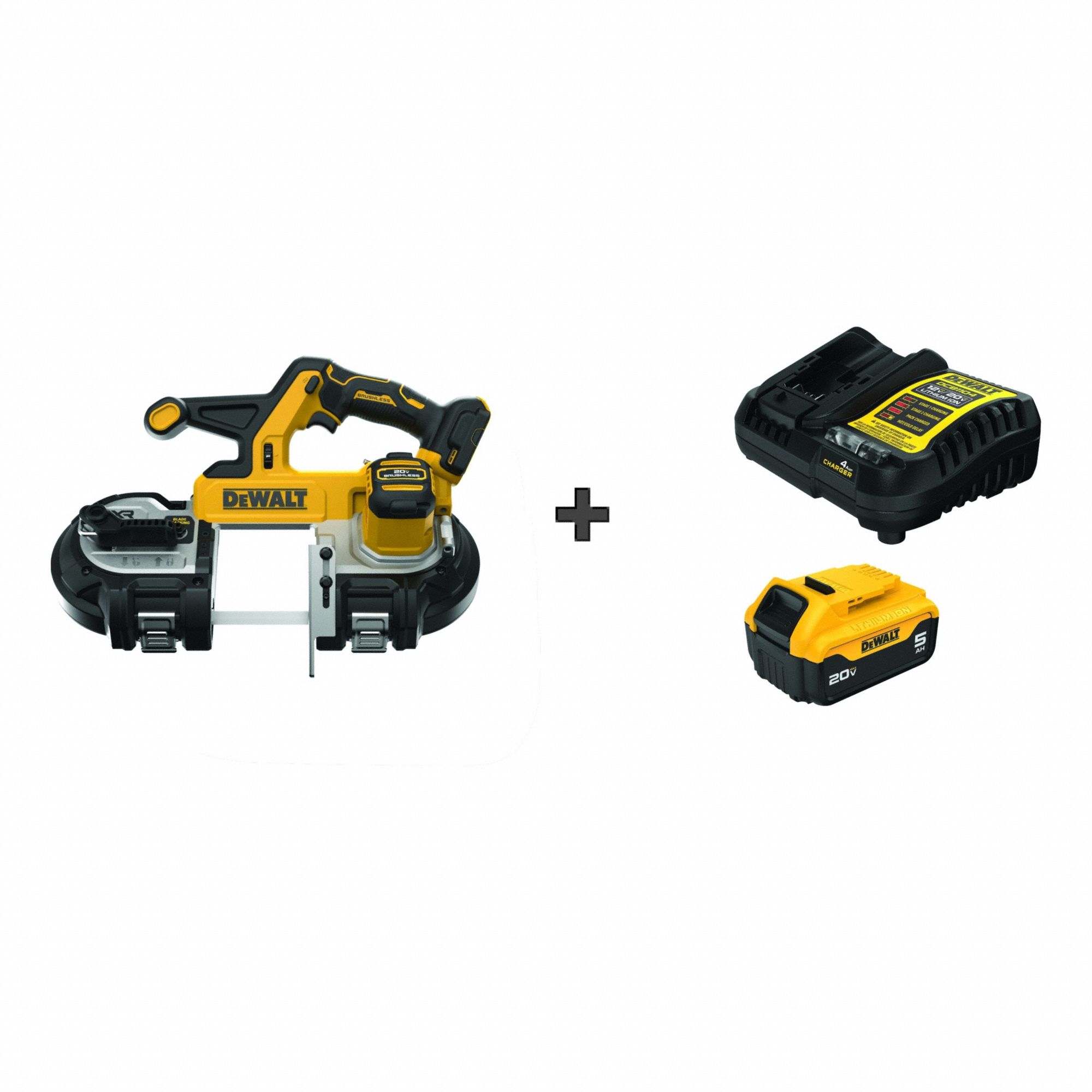 Band Saw Kit: 1 Battery, 1 Charger, 35 3/8 in Blade Lg, 3 3/8 in Cutting Lg - Max, Brushless