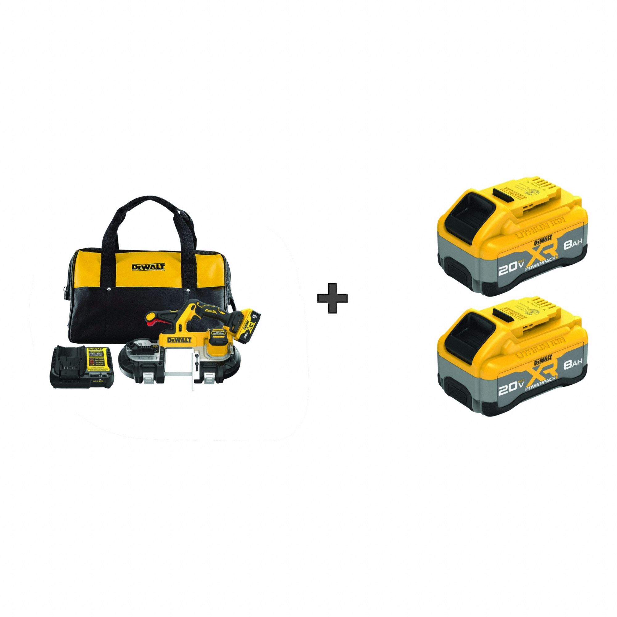 Band Saw Kit: 3 Batteries, 1 Charger, 35 3/8 in Blade Lg, 3 3/8 in Cutting Lg - Max