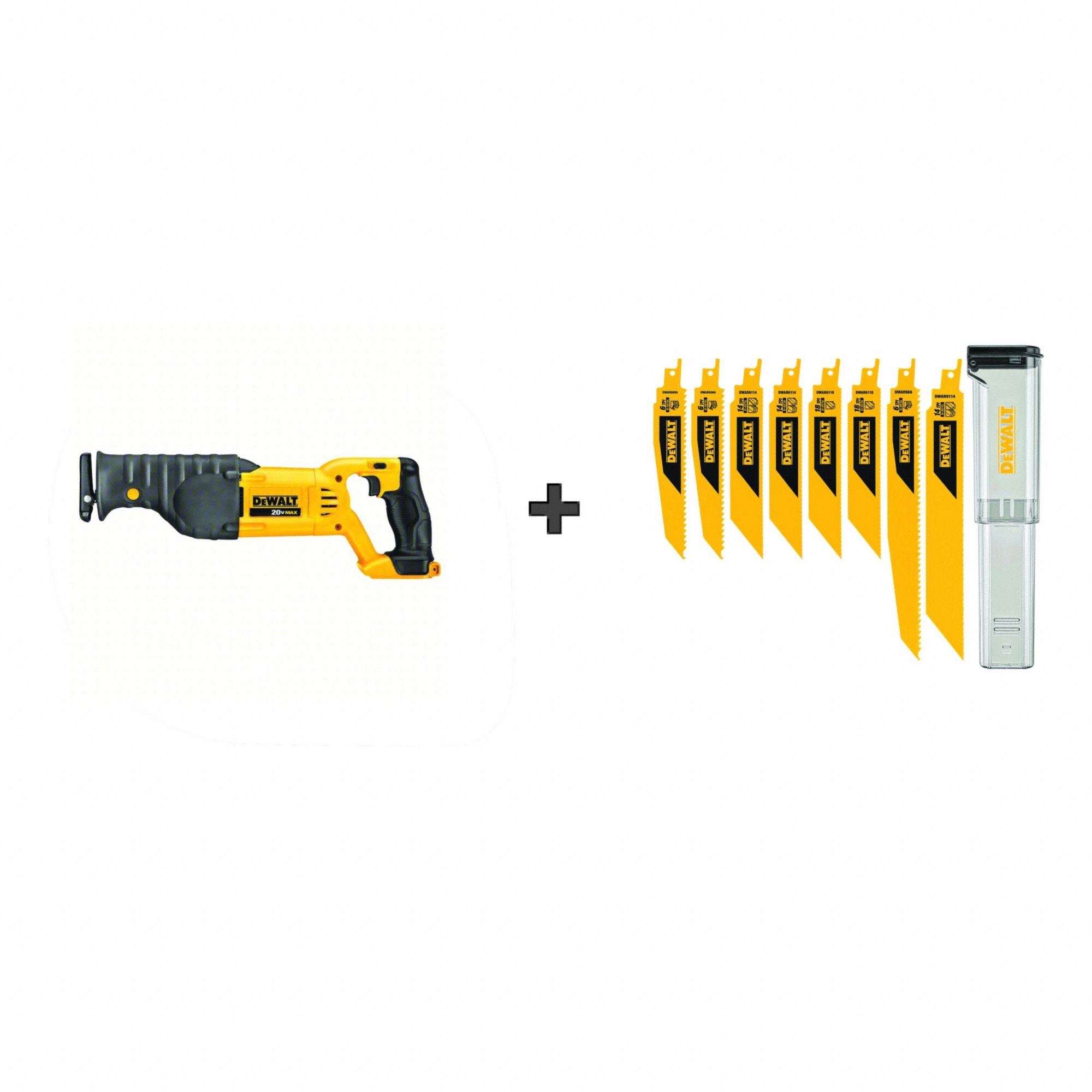 Reciprocating Saw Kit: Tool Only , Blade Set, 1 1/8 in Stroke Lg, Orbital, Brushed, Tool Only