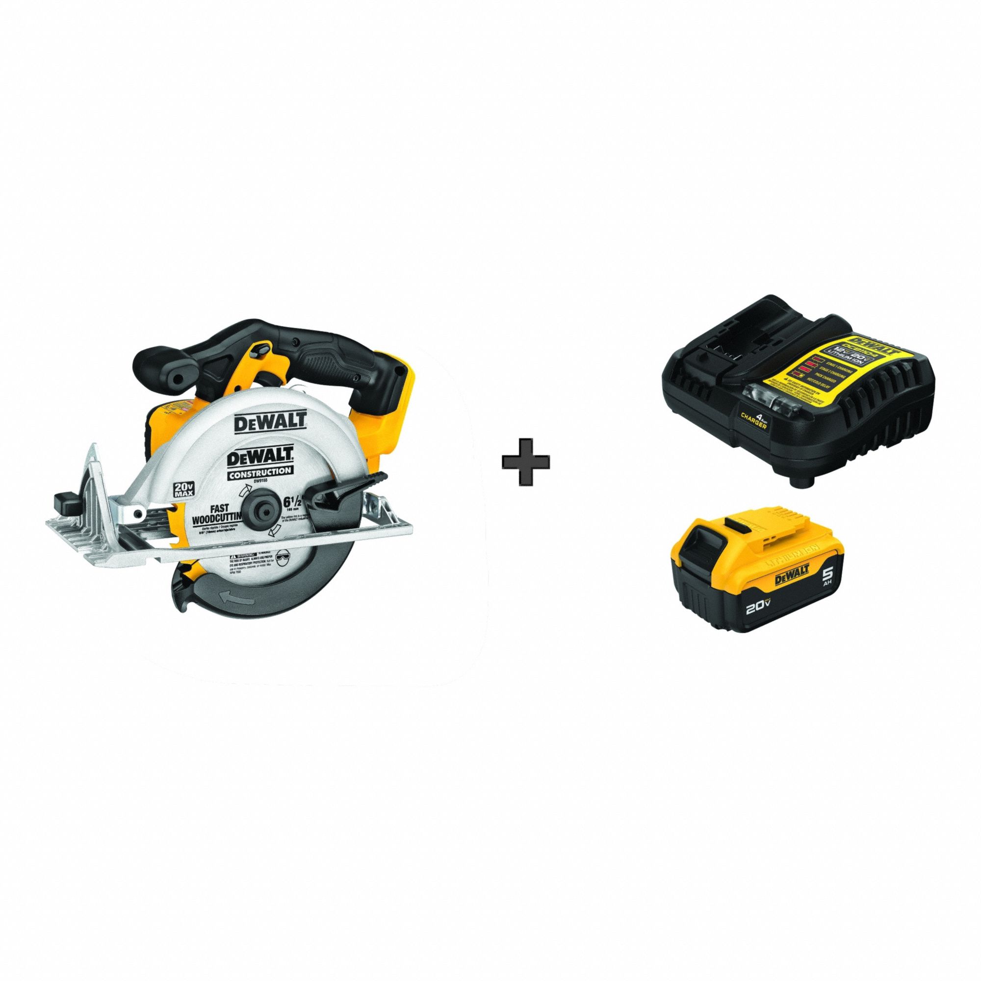 Circular Saw Kit: 6 1/2 in Blade Dia., Left, 2 1/4 in Max. Cutting Dp @ 0 Deg., 0°to 50°