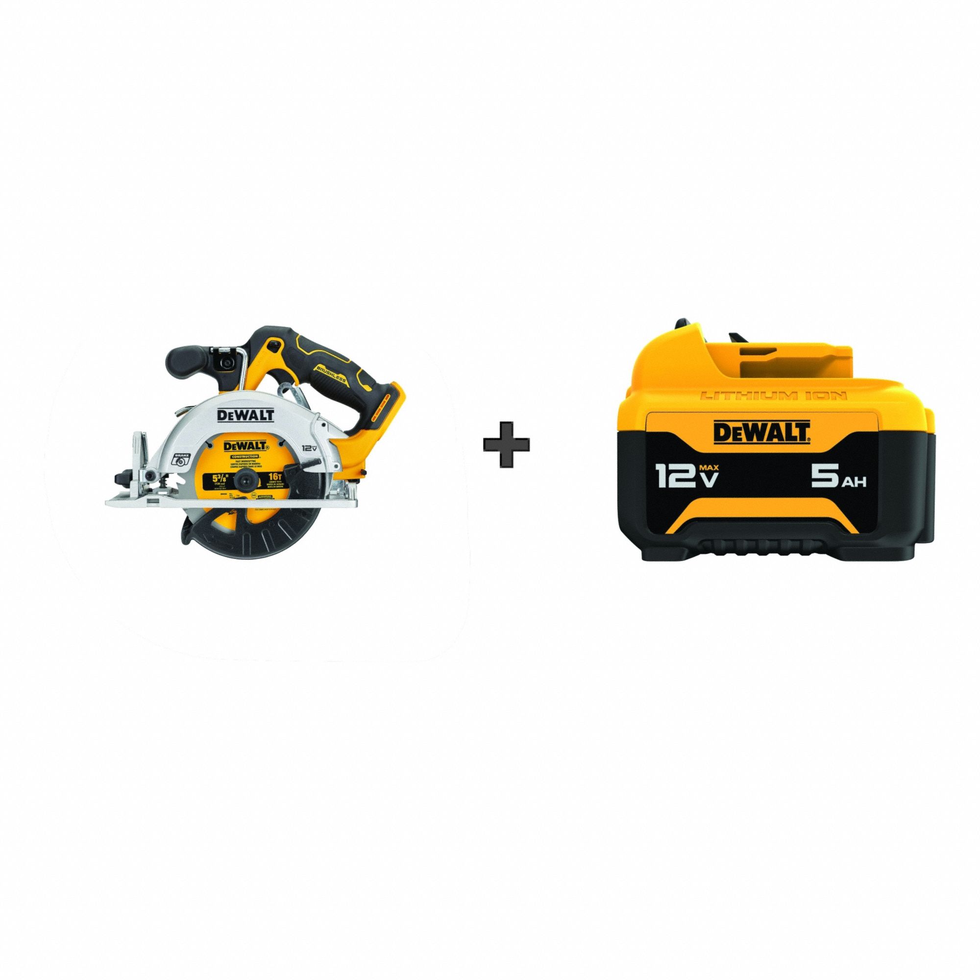 Circular Saw Kit: 5 3/8 in Blade Dia., Left, 1 3/4 in Max. Cutting Dp @ 0 Deg., 0°to 50°